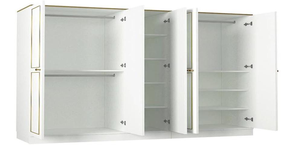 JVmoebel Kleiderschrank Moderner Kleiderschrank aus weißem Holz mit elegantem Design (Kleiderschrank) Made in Europa