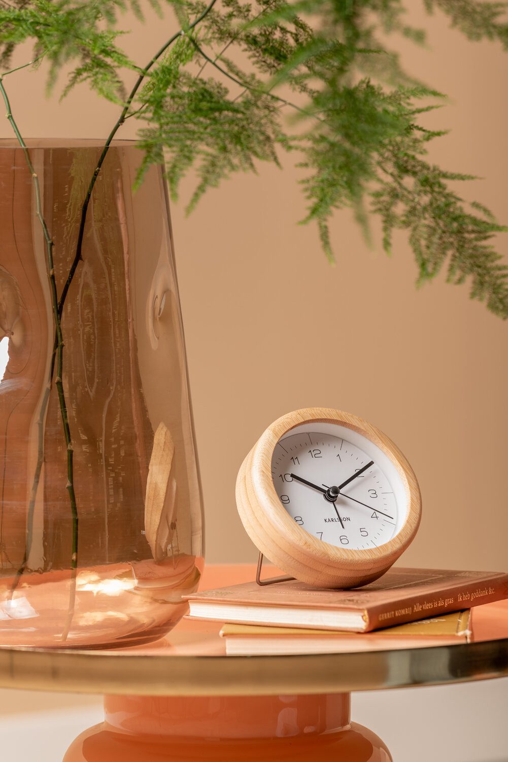 Karlsson Uhr Wecker mit Bambusgehäuse NEAT, Ø 10 cm