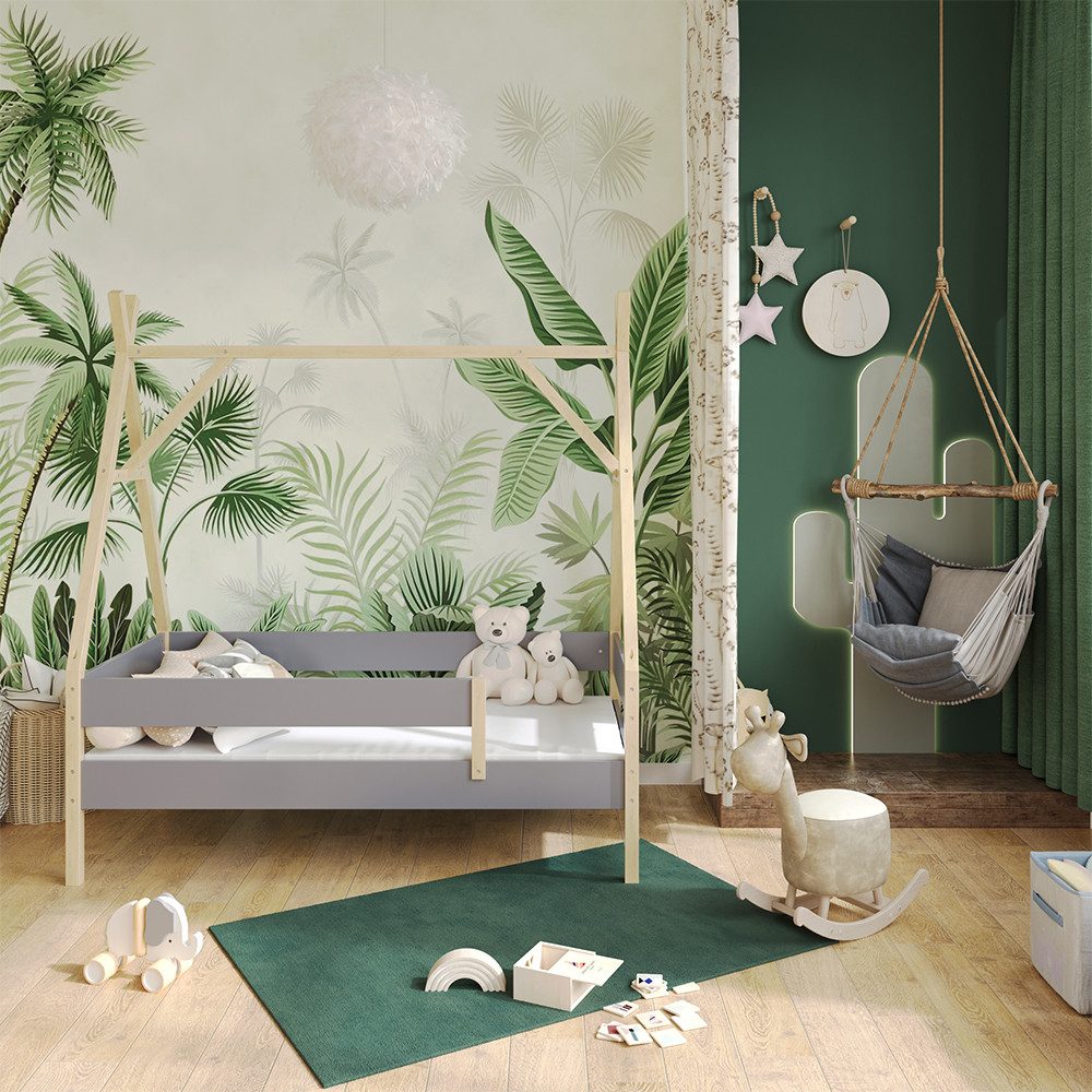 VitaliSpa® Kinderbett Bali, Grau, 80x160 cm mit Matratze günstig online kaufen