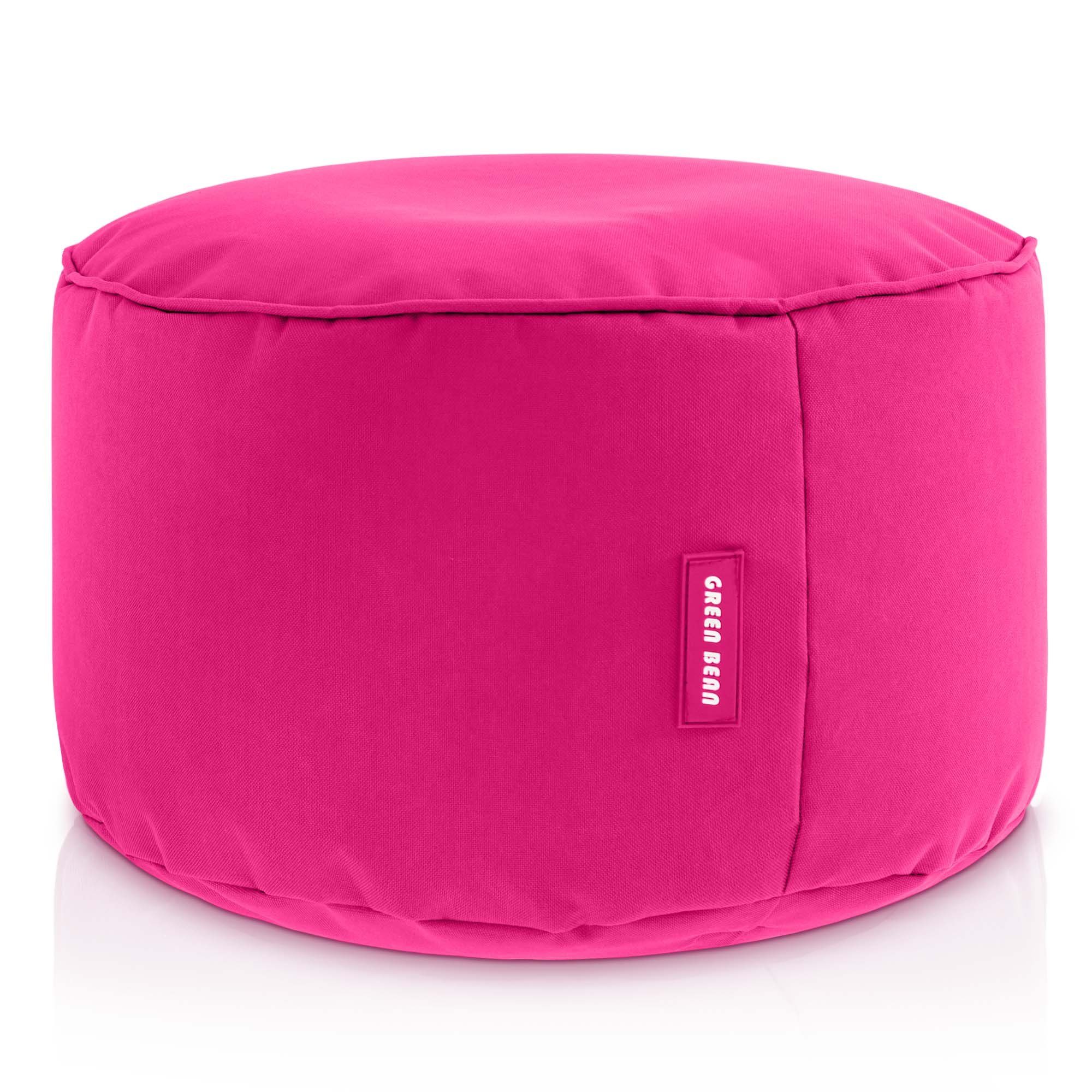 Green Bean Pouf Stay (Sitzsack-Hocker 25x45cm mit EPS-Perlen Füllung -, Fußhocker Fußkissen Sitz-Pouf für Sitzsäcke), Bodenkissen für Kinder und Erwachsene - Sitzkissen Sitzhocker Pink
