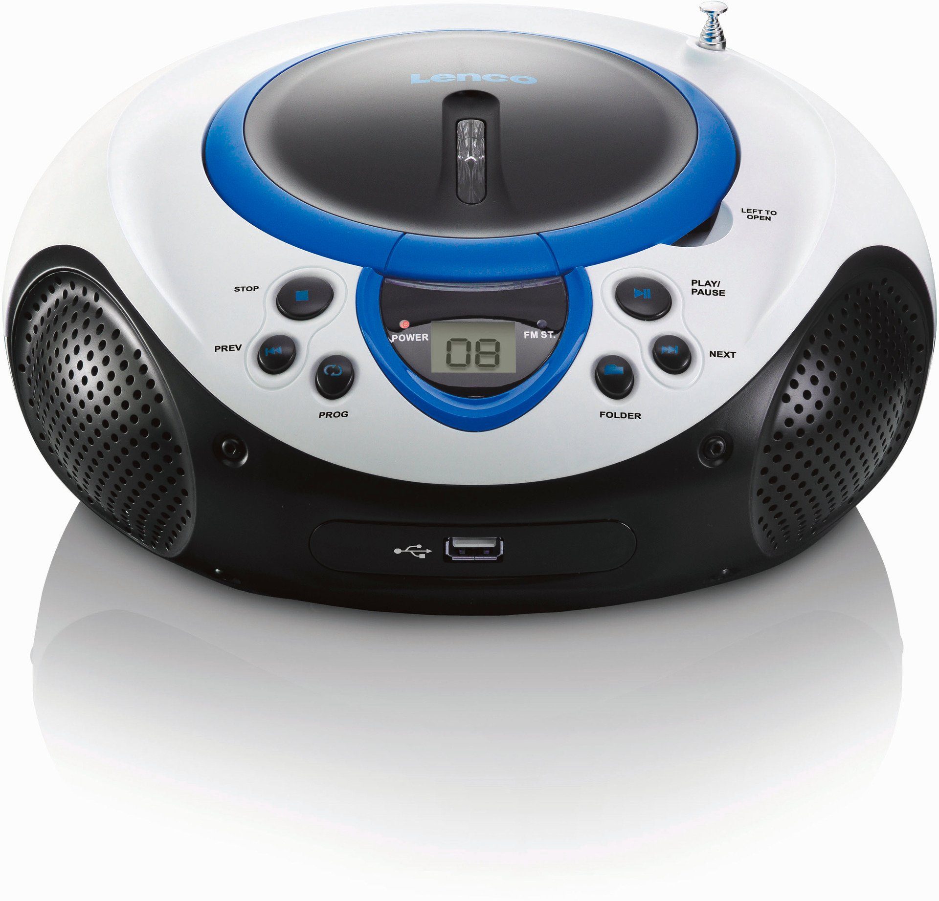 SCD-38 MP3 Blau (FM-Tuner) USB CD-Radio mit Radio Lenco