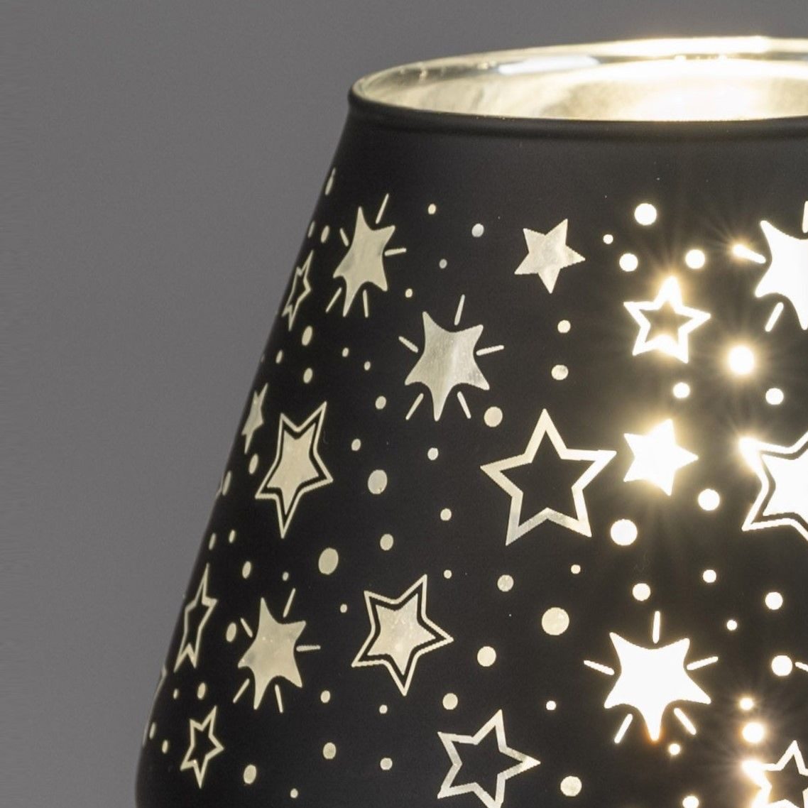 formano Nachttischlampe Festival, Mit Timerfunktion, Schwarz, Motiv: Sterne günstig online kaufen