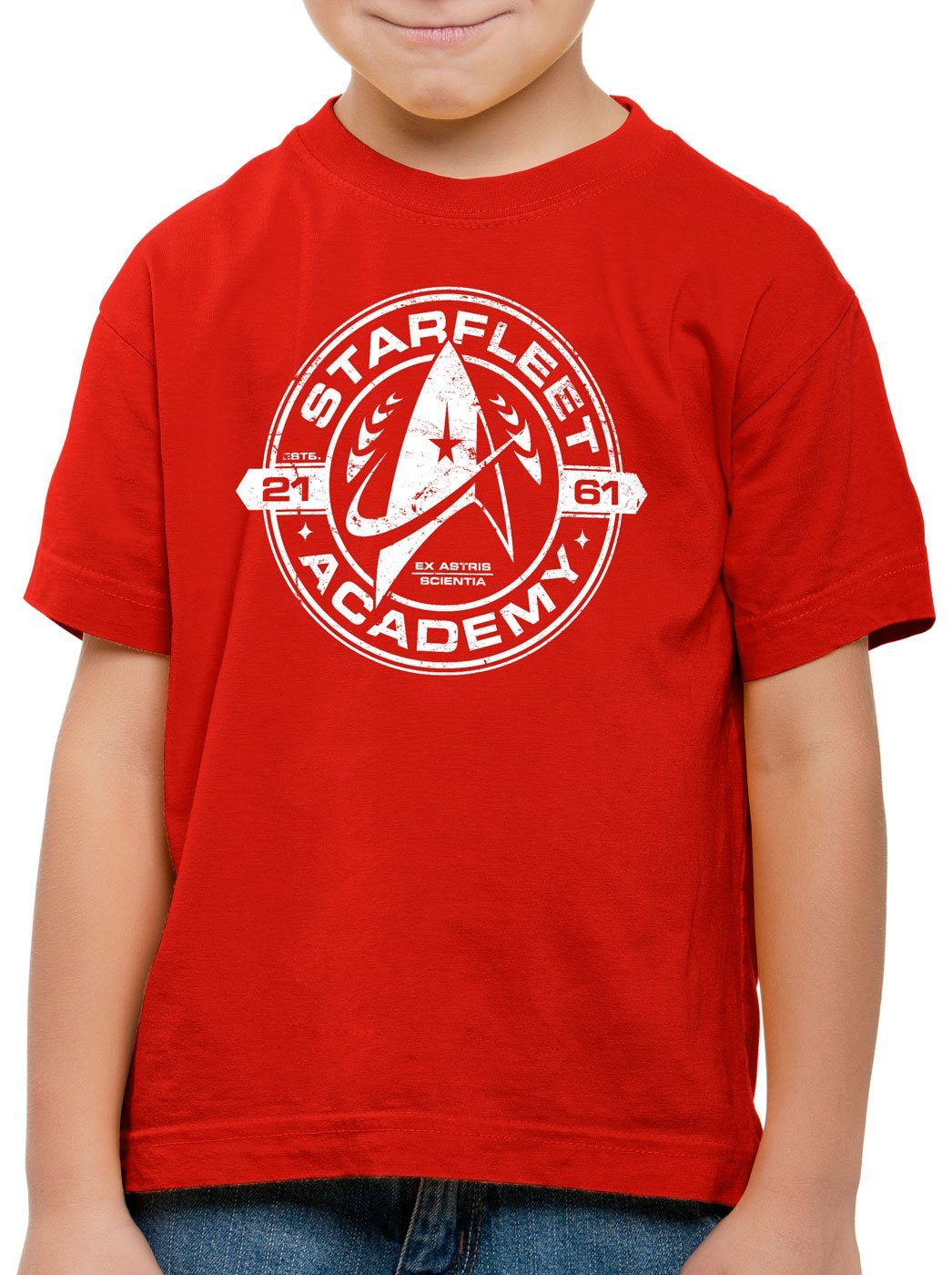 Academy trekkie trek spock T-Shirt rot style3 Starfleet Kinder Print-Shirt kirk