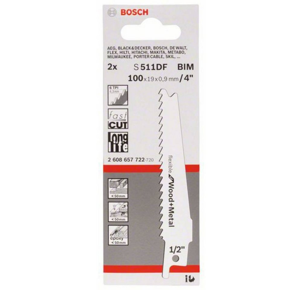 Thumbnail - BOSCH Säbelsägeblatt Säbelsägeblatt S 511 DF, Flexible for Wood and