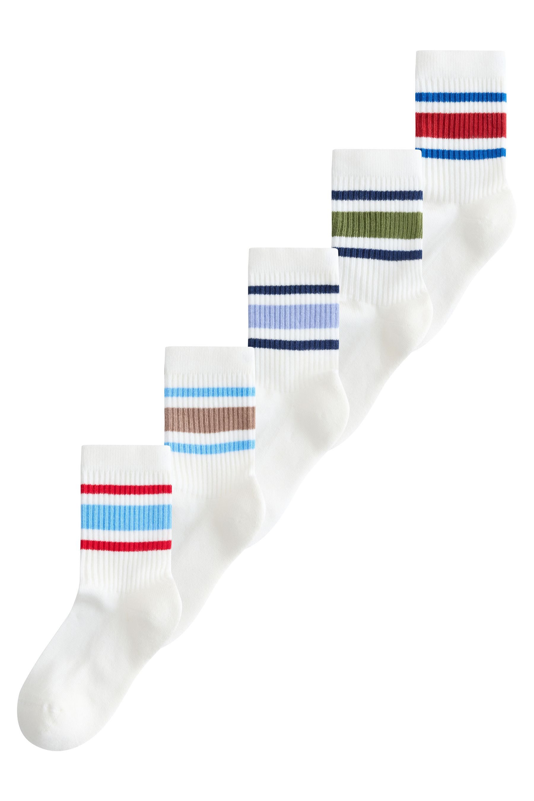 Next Kurzsocken Gerippte Sportsocken im 5er-Pack mit Fußbett (5-Paar)