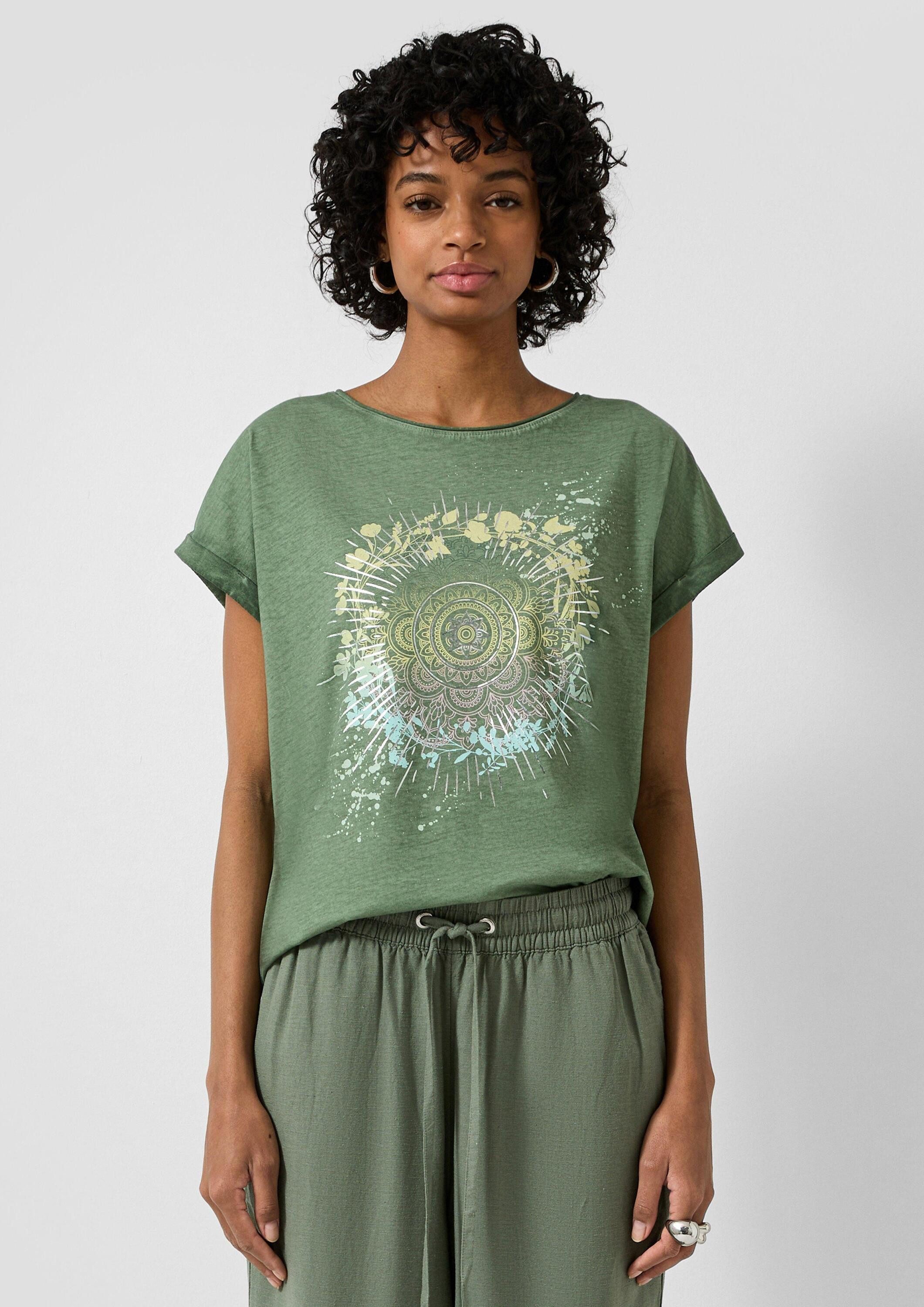 QS Kurzarmshirt T-Shirt Oversize-Shirt mit Frontprint günstig online kaufen
