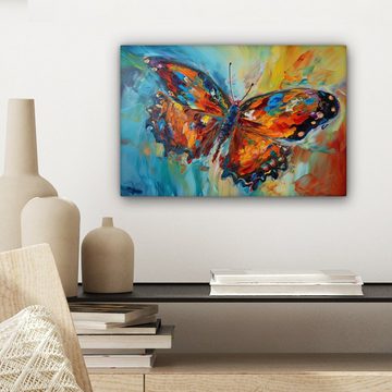 OneMillionCanvasses® Leinwandbild Schmetterling - Farben - Kunst - Malerei, (1 St), Wandbild Leinwandbilder, Aufhängefertig, Wanddeko, 30x20 cm