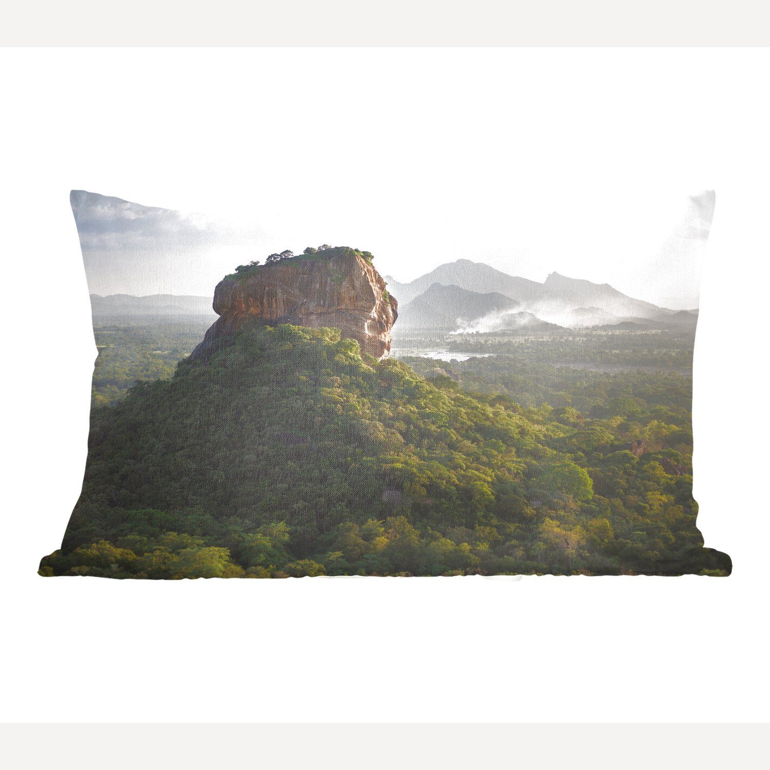 MuchoWow Dekokissen Der Löwenfelsen von Sigiriya, Wohzimmer Dekoration, Zierkissen, Dekokissen mit Füllung, Schlafzimmer