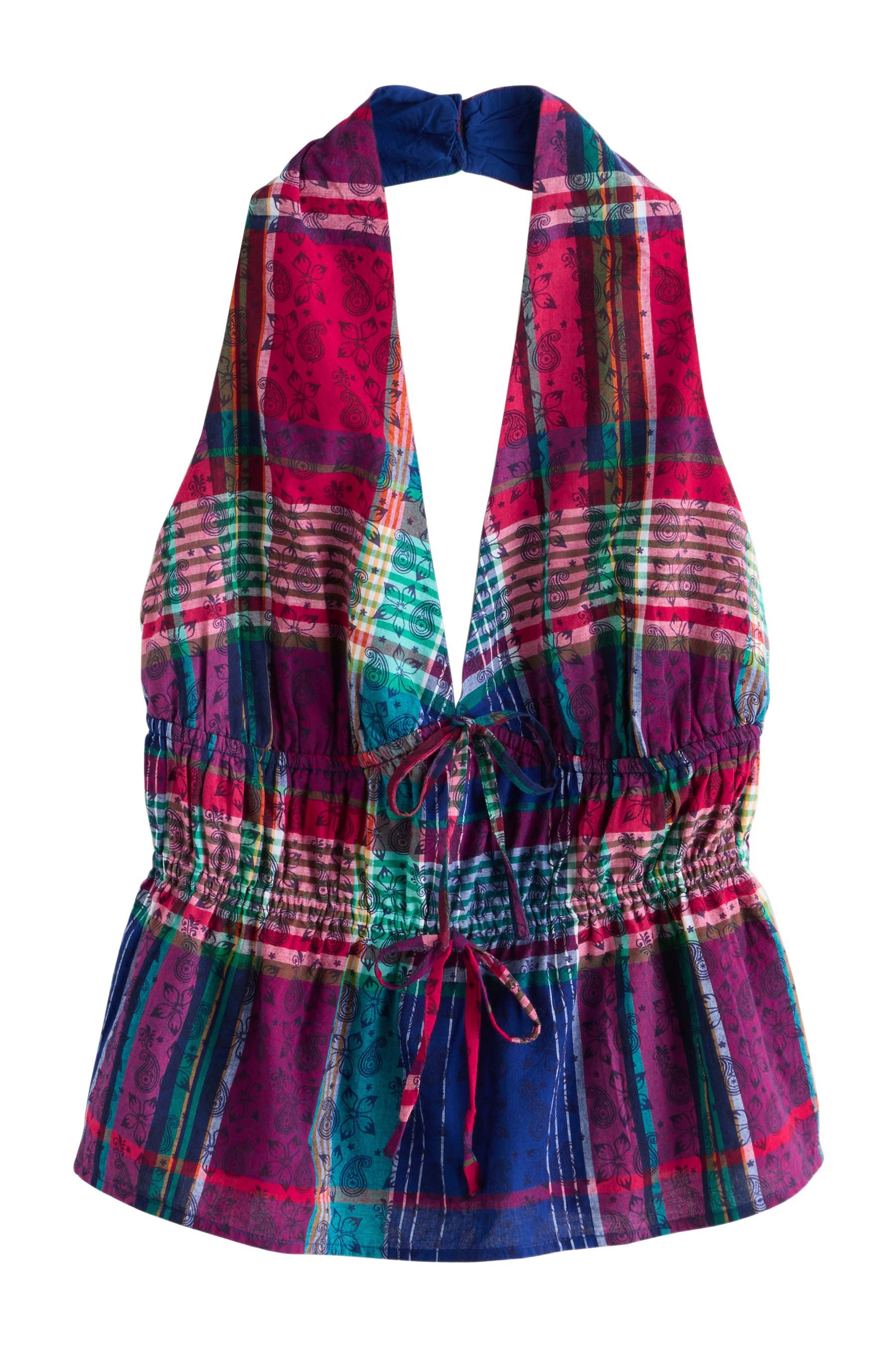 Blusentop Neckholder-Oberteil mit Bindefront