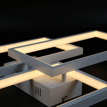 ZMH LED Deckenleuchte dimmbar mit Fernbedienung 63W Weiße Wohnzimmerlampe, LED fest integriert