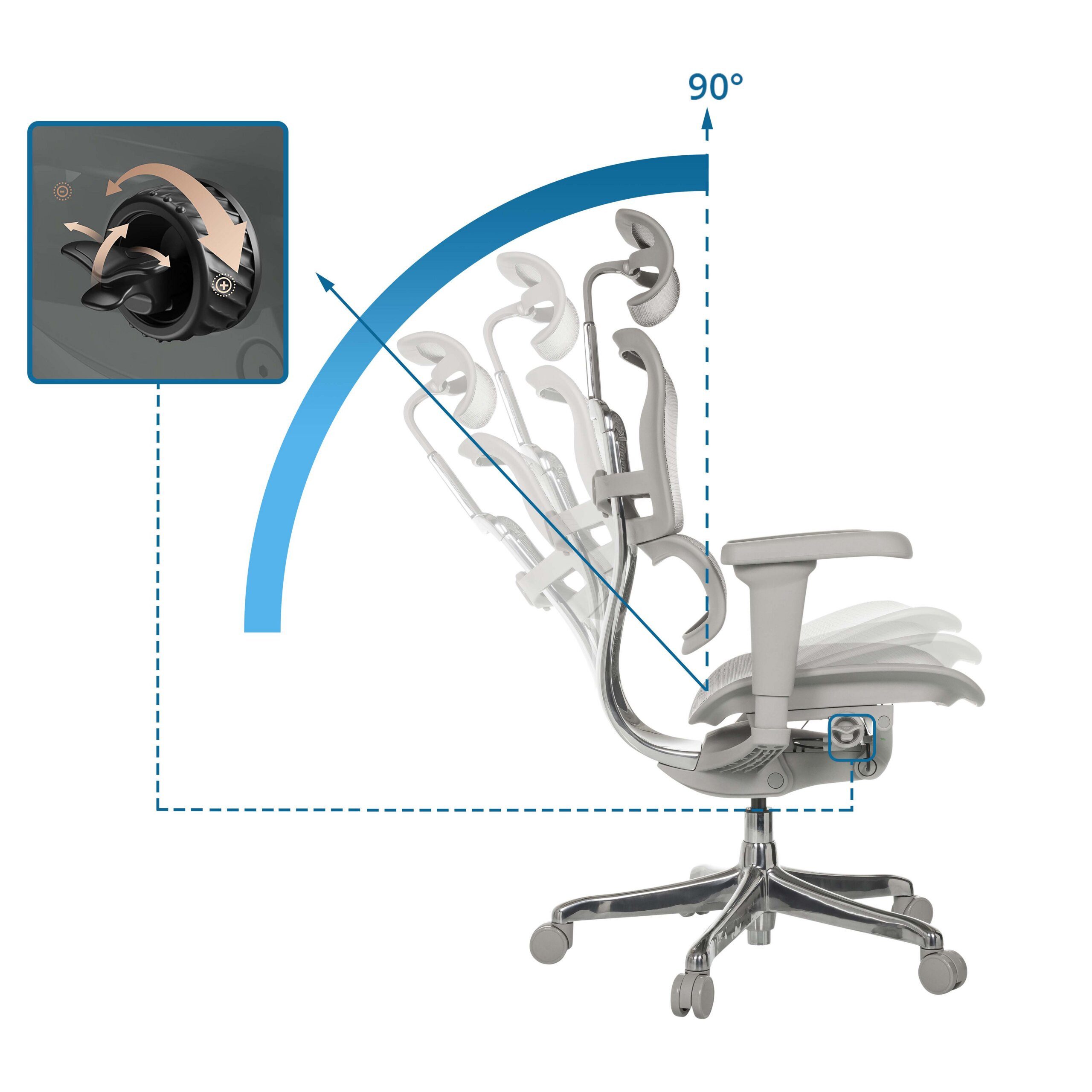 hjh OFFICE Drehstuhl Luxus Chefsessel Ergohuman Ultra G Gen2 Netzstoff (1 St), Profi Bürostuhl Schreibtischstuhl ergonomisch