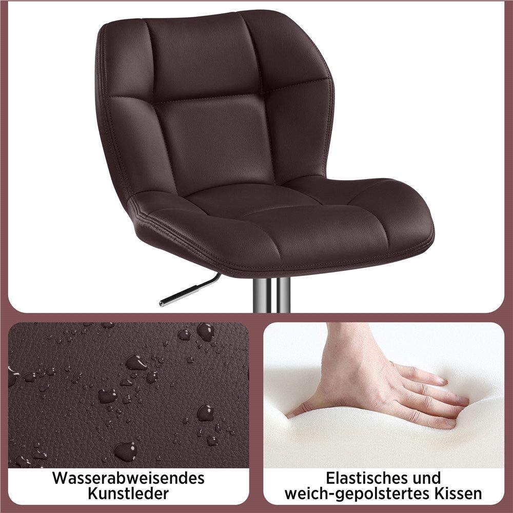 Yaheetech Barhocker 360° Drehbare Hocker mit Fußstütze (6 St), 1/2/4/6er-Set Barstühle Küchenstühle Bistrohocker höhenverstellbar – Bild 5 von 5