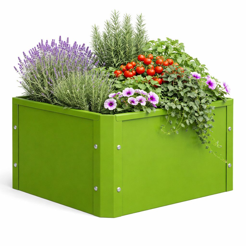 VCM Hochbeet Balora Hochbeet B. 50 x T. 40 x H. 30 cm (Produkt, Montagematerial, einfache Aufbauanleitung), stehender Pflanzkasten für Balkon, Terrasse & Garten