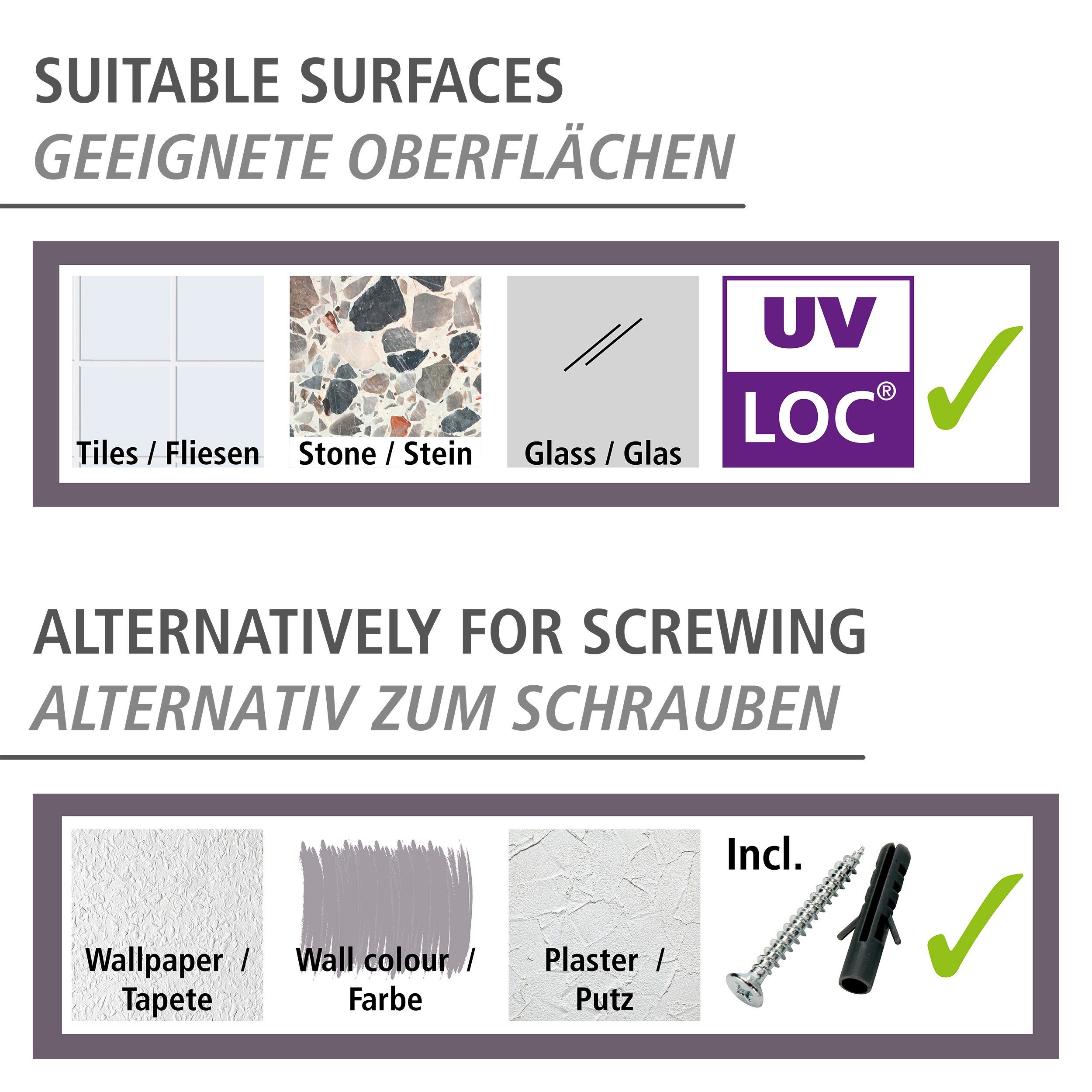 WENKO Handtuchstange UV-Loc® Isera, befestigen Bohren ohne