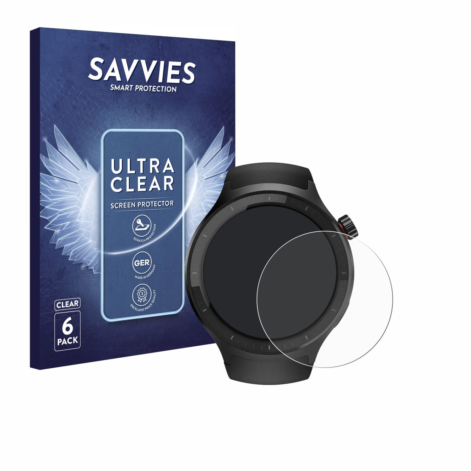 Savvies Displayschutzfolie Schutzfolie für Motorola Moto Watch 2026, 6 Stück, Displayschutz Schutz Folie Klar Transparent