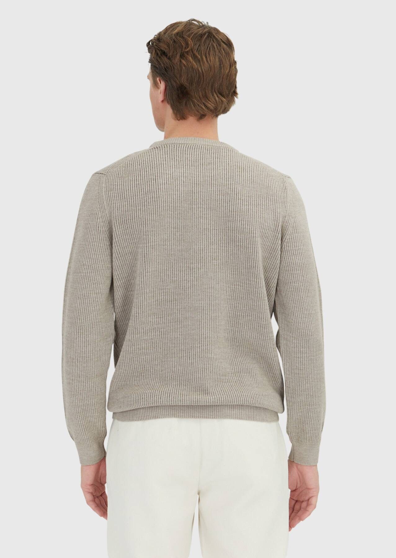 RAMSEY Longpullover Beiges Strick-Sweatshirt