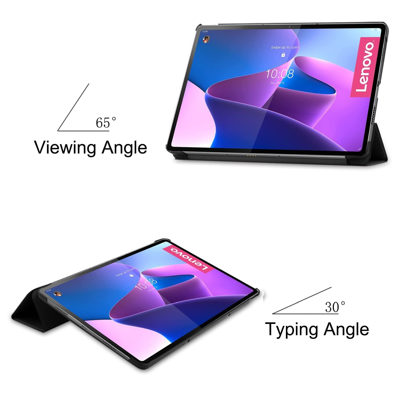 Lobwerk Tablet-Hülle Schutzhülle für Lenovo Tab P12 Pro 12.6 Zoll, Wake & Sleep Funktion, Sturzdämpfung, Aufstellfunktion