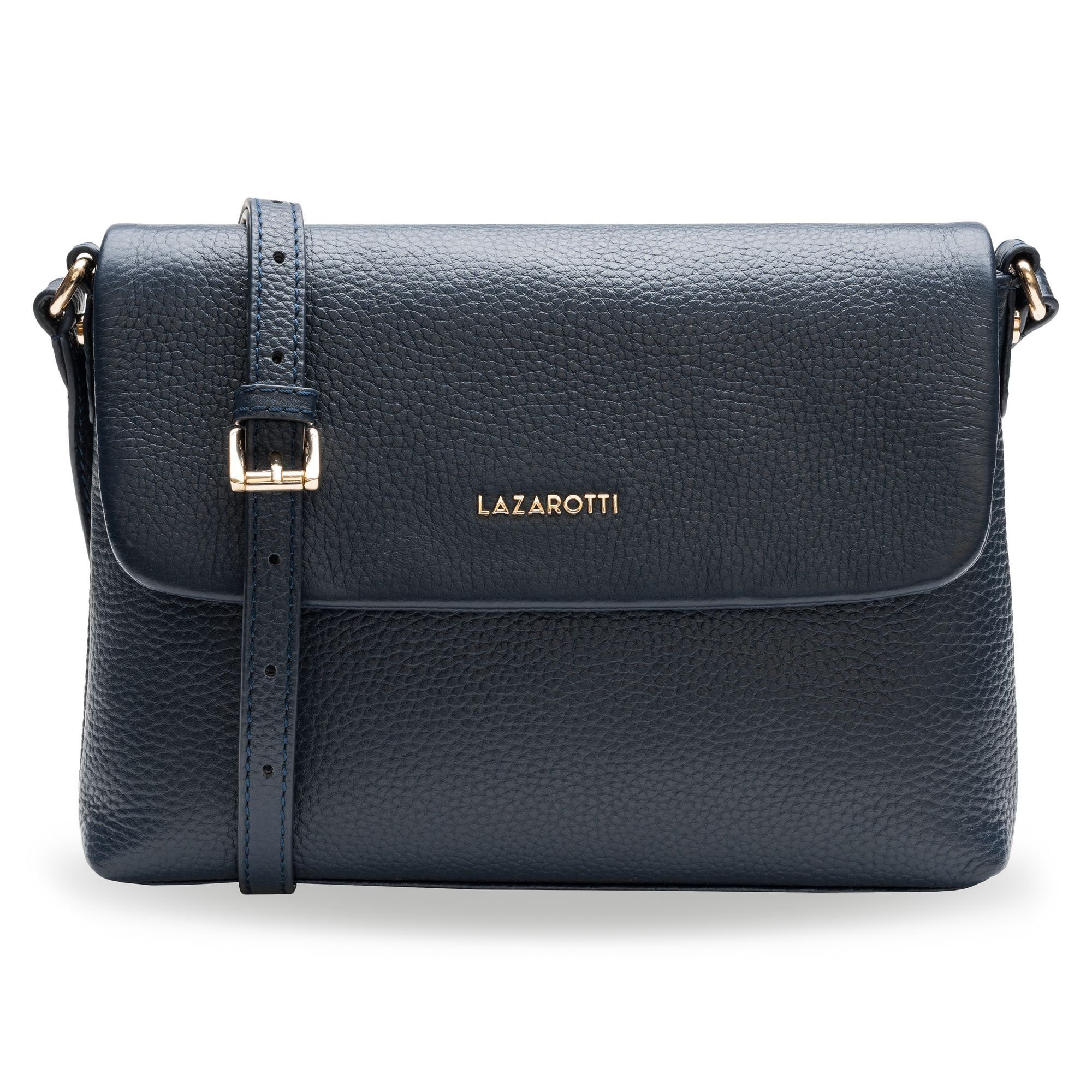 Lazarotti Umhängetasche Bologna Leder Leather, navy