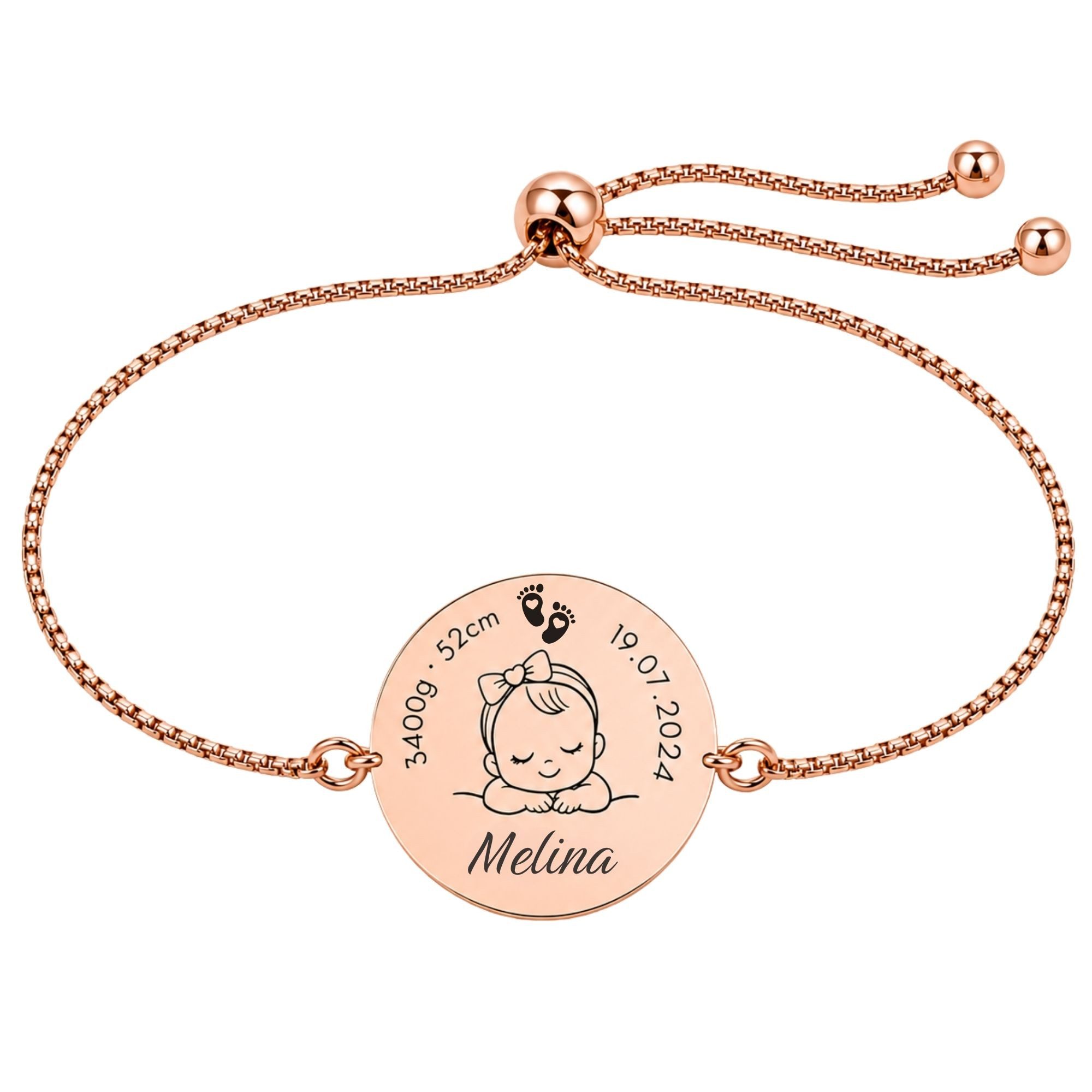 BS Schmuckdesign Armband mit Gravur Personalisiertes Armband mit Gravur Familienarmband für Mama und Papa (1-tlg., personalisiert)