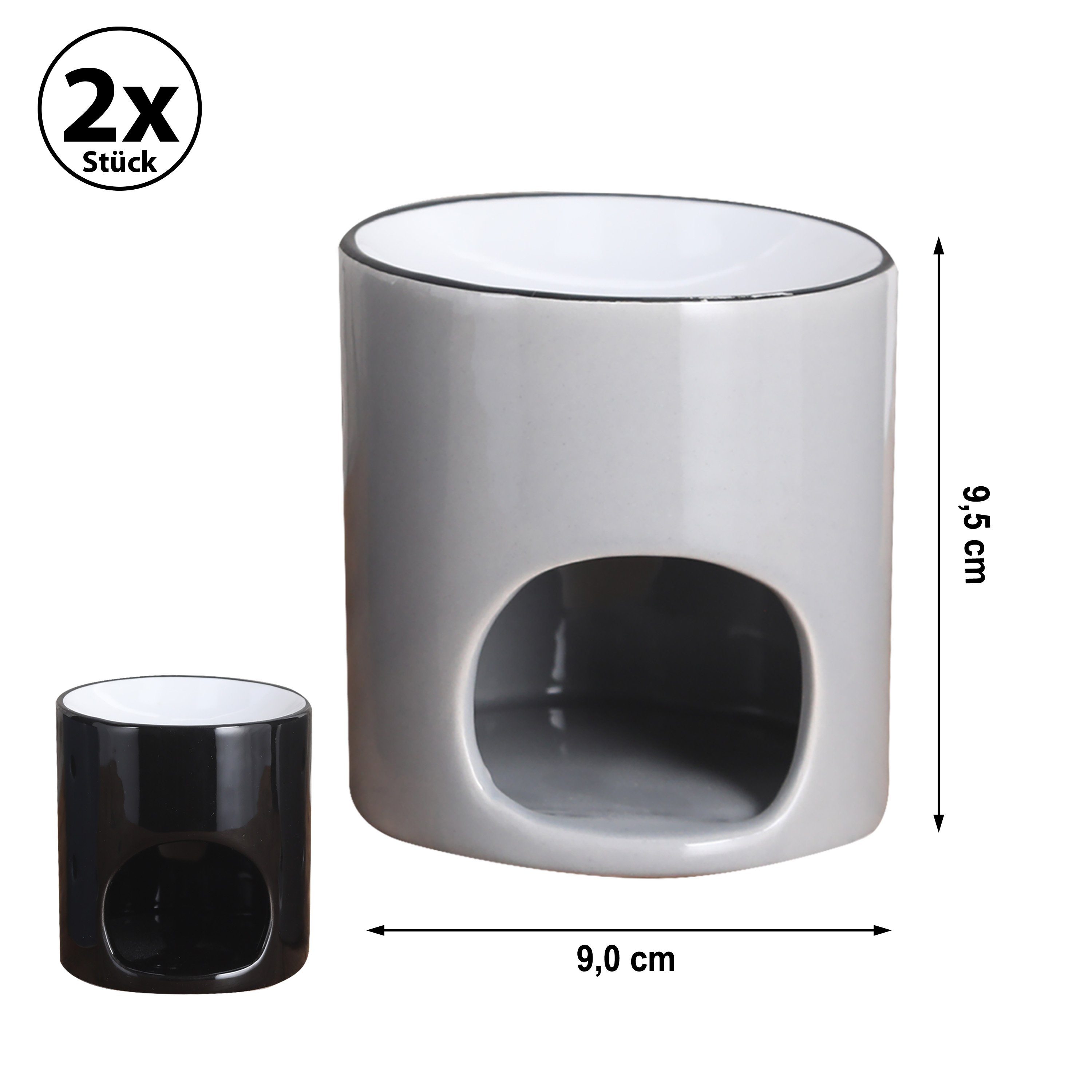 CEPEWA Duftlampe Duftlampe 2er Set Dolomit schwarz grau H9,5cm schwarz grau günstig online kaufen