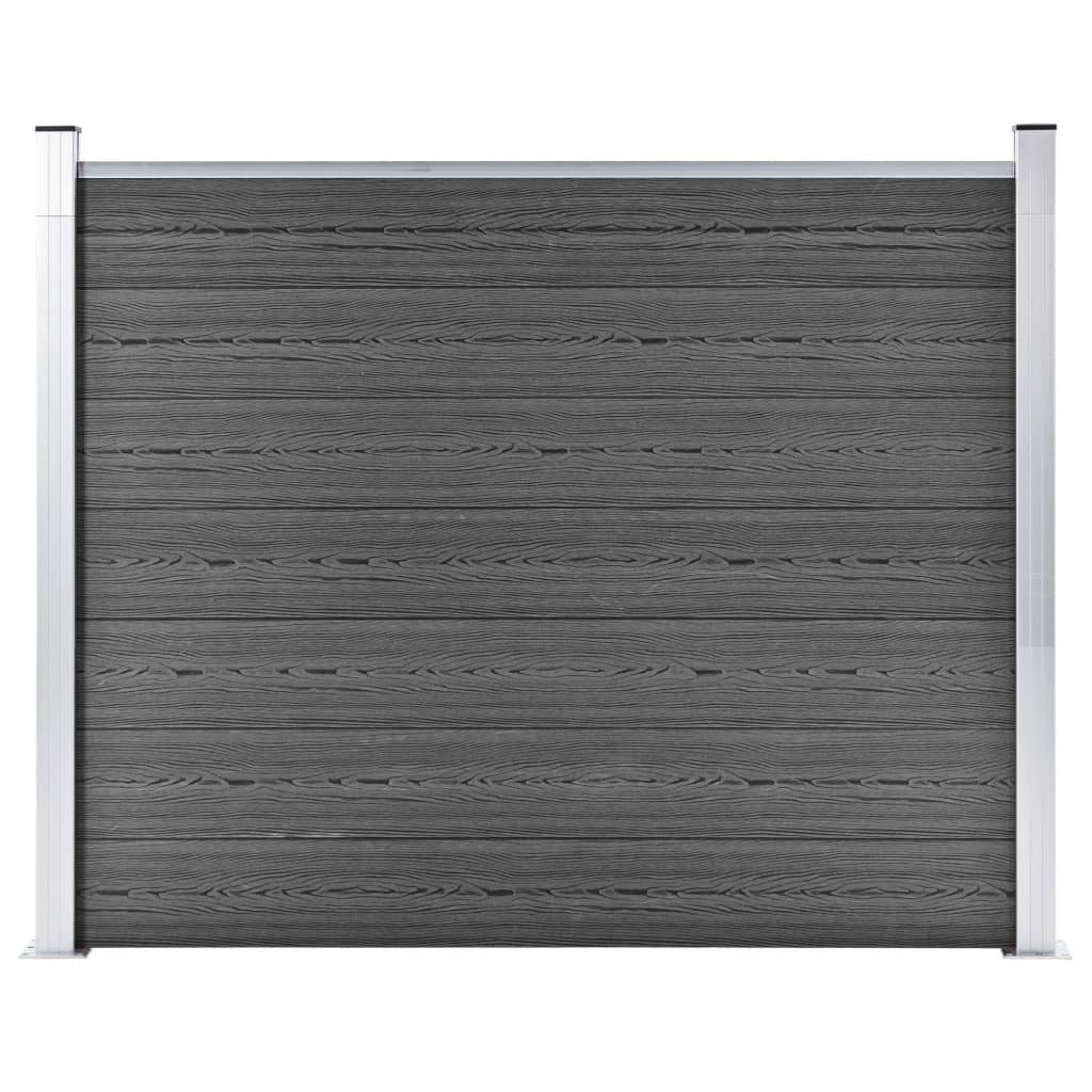 Gartentor Zaunelement WPC 180x146 cm Schwarz