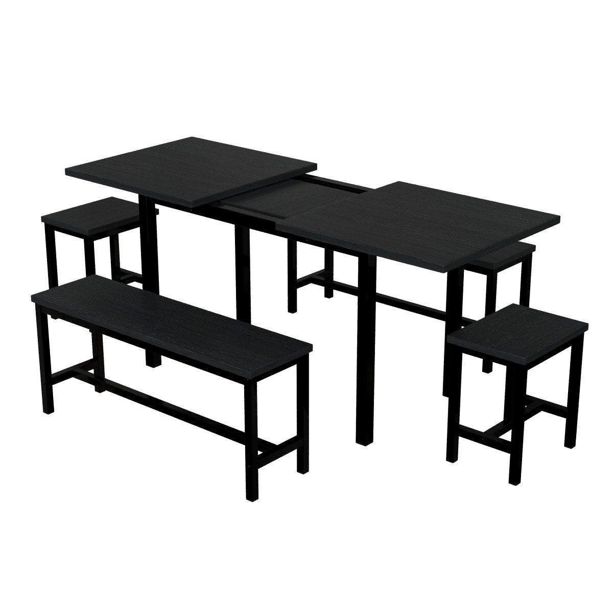 IDEASY Essgruppe 5St. Esstisch-Set in schwarz, günstig online kaufen