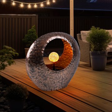 etc-shop Gartenleuchte, LED-Leuchtmittel fest verbaut, Warmweiß, Solarlampen für Außen Gartendeko Terrassen Lampen Außen, Feuereffekt