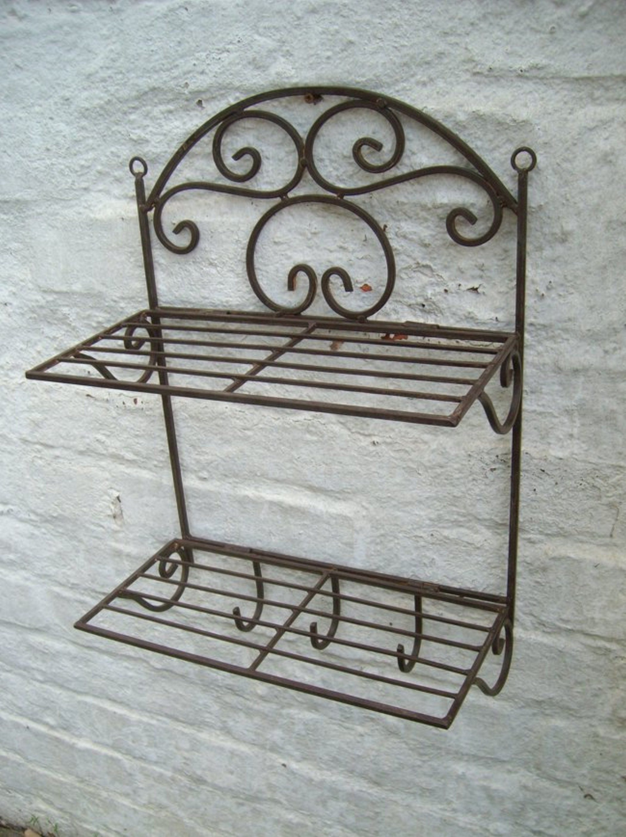 Deko-Impression Wandregal Stabiles Wandregal, Wandablage, Eisen, 3 Haken, Landhaus, 1-tlg.