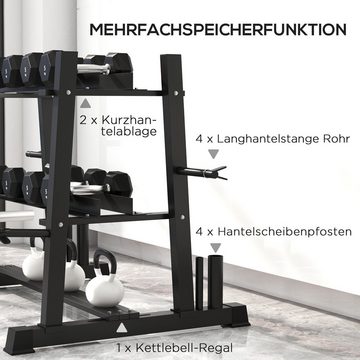 SPORTNOW Kurzhantelständer Kurzhantelablage mit 3 Stufen, Kugelhantelablage, Gewichtshalter