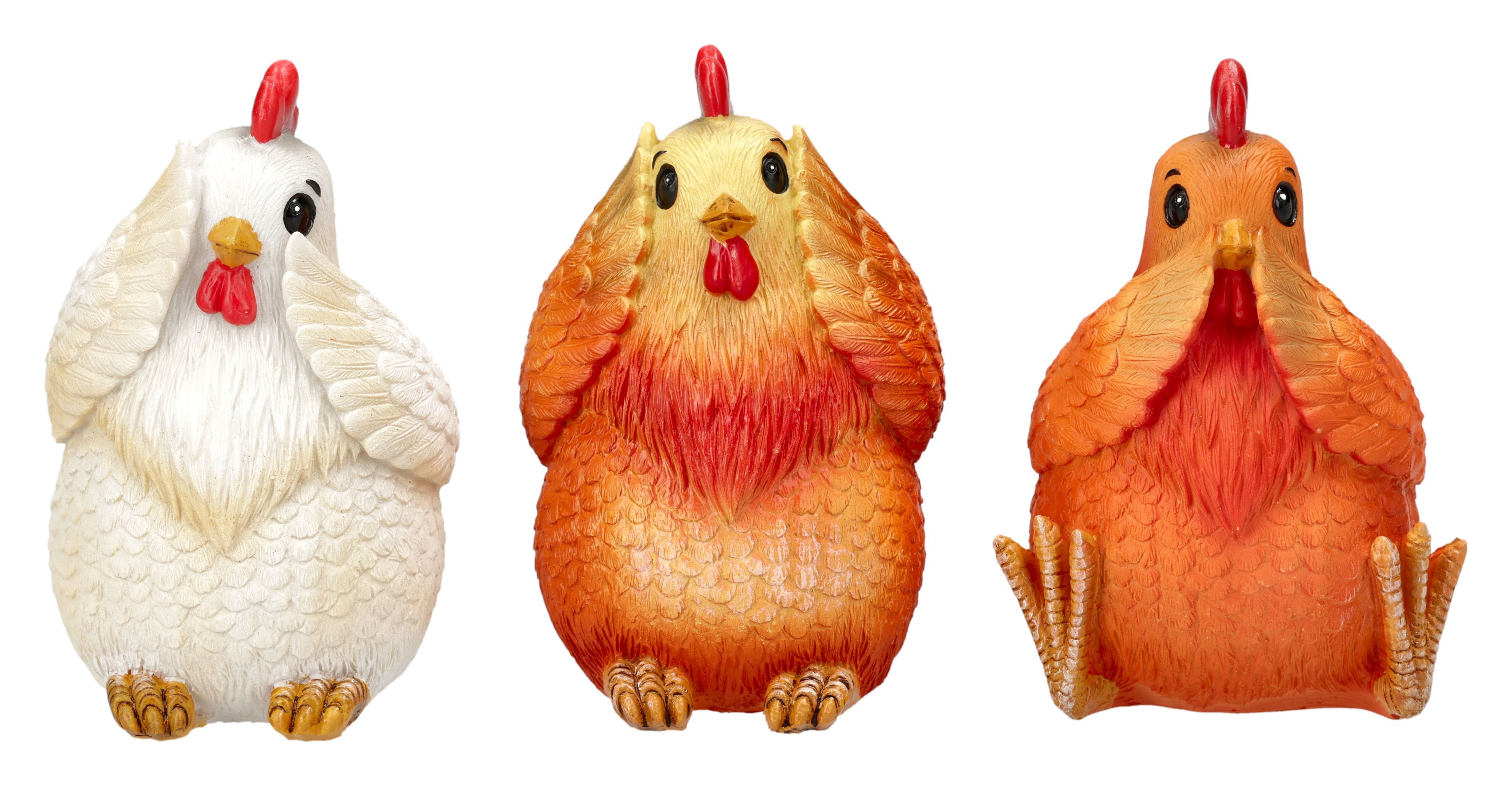 Figuren Shop GmbH Tierfigur Hühner Figuren – Nichts sehen hören sagen Statue 9 cm Nemesis Now