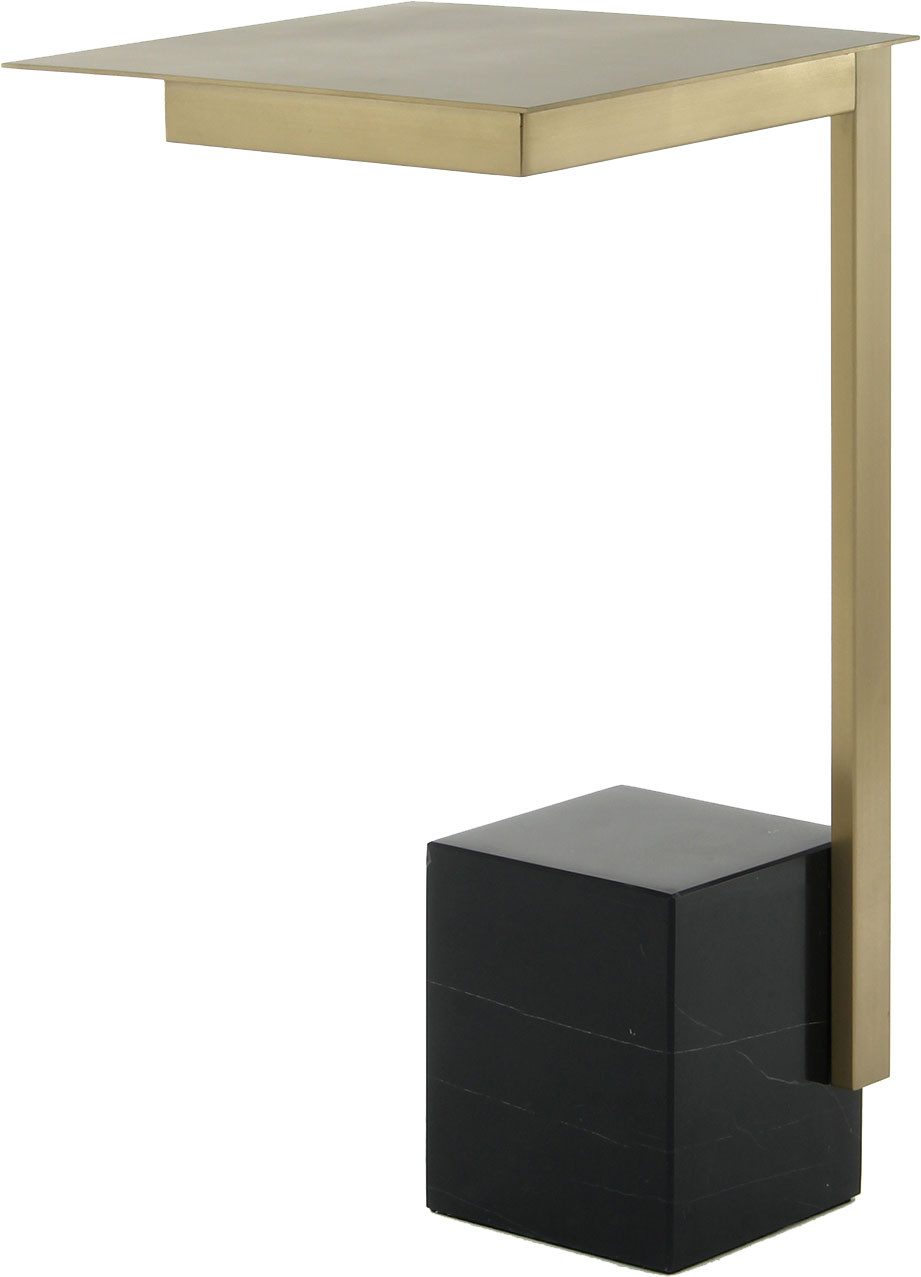 Kayoom Beistelltisch Oscar 225, Passender Marmorfuß in kantigem Design (1-St), Eckiger Marmorfuß, eckige Ablagefläche und Gestell aus Edelstahl