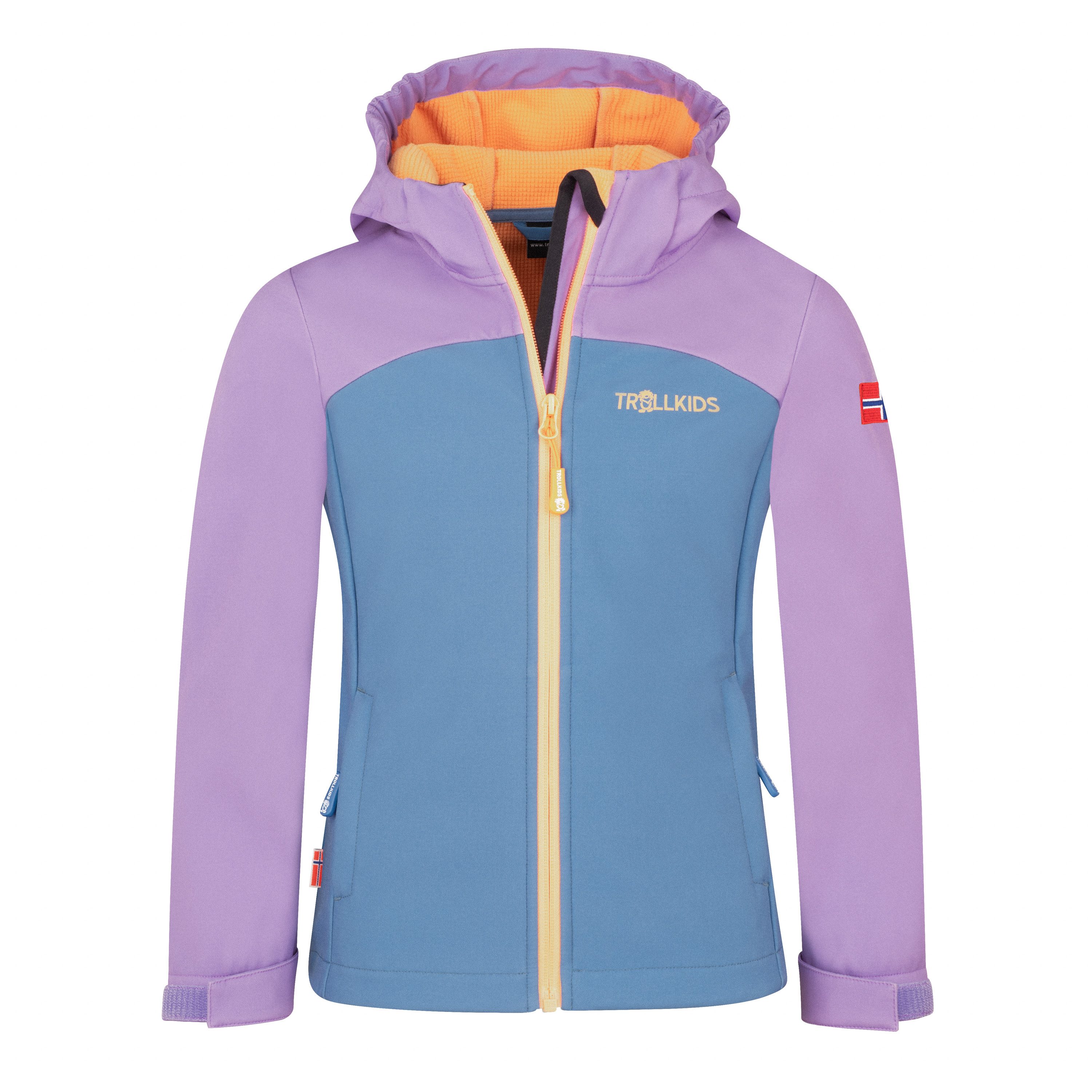 TROLLKIDS Softshelljacke GIRLS KRISTIANSAND JACKET XT für Trekking und sportliche Aktivitäten, wasserabweisend