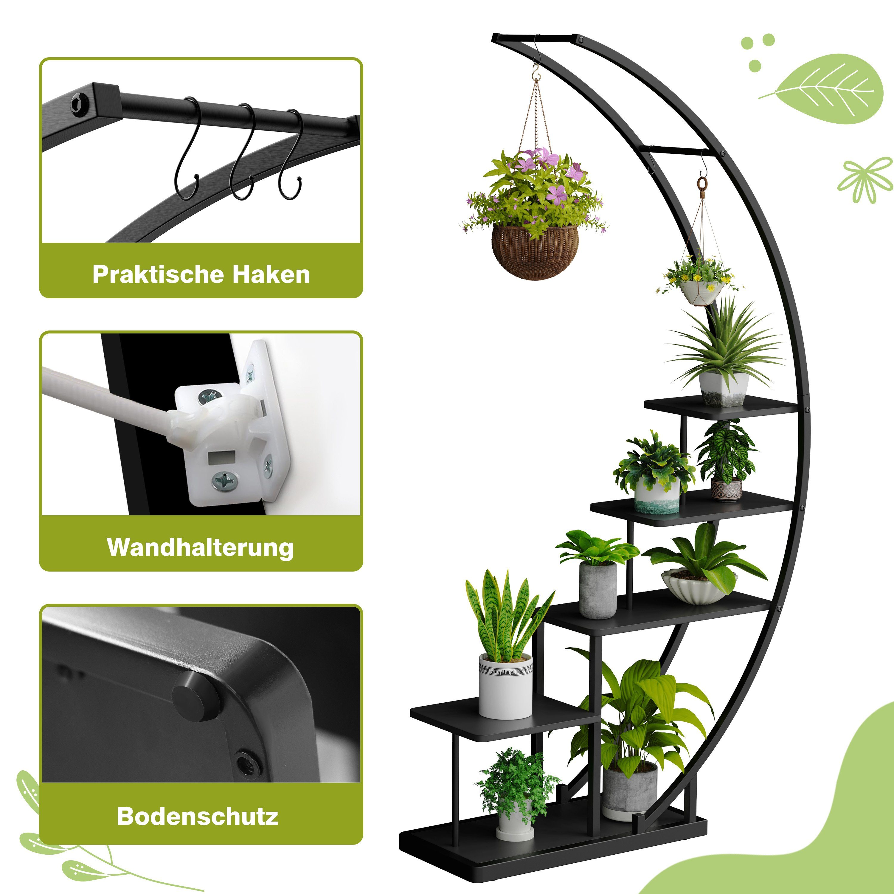 Ribelli Pflanzentreppe Pflanzenständer, schwarz / schwarz, günstig online kaufen