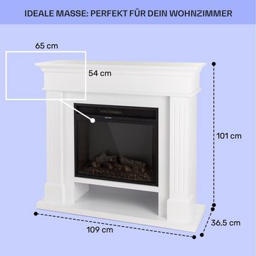 Klarstein Elektrokamin LasPilas Elektrokamin, elektrischer Kaminofen mit Heizung LED-Beleuchtung, Timer, Thermostat