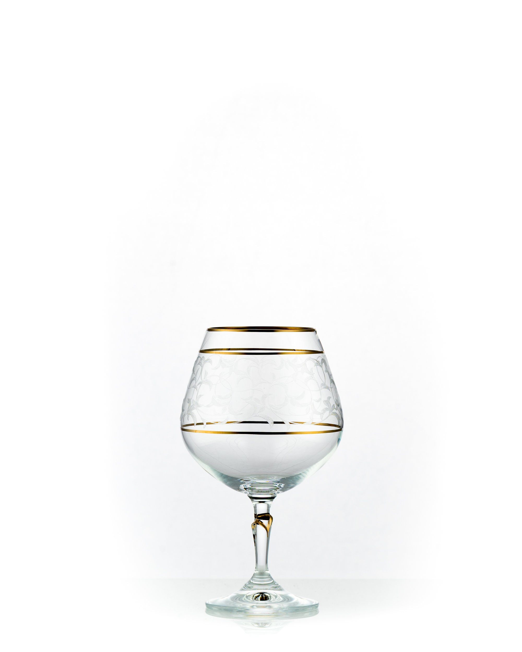 Crystalex Kristallglas, Set, 400 Cognacglas Platin Cognacgläser Platinrand, ml Pantografie Lilly Kristallglas, 6er