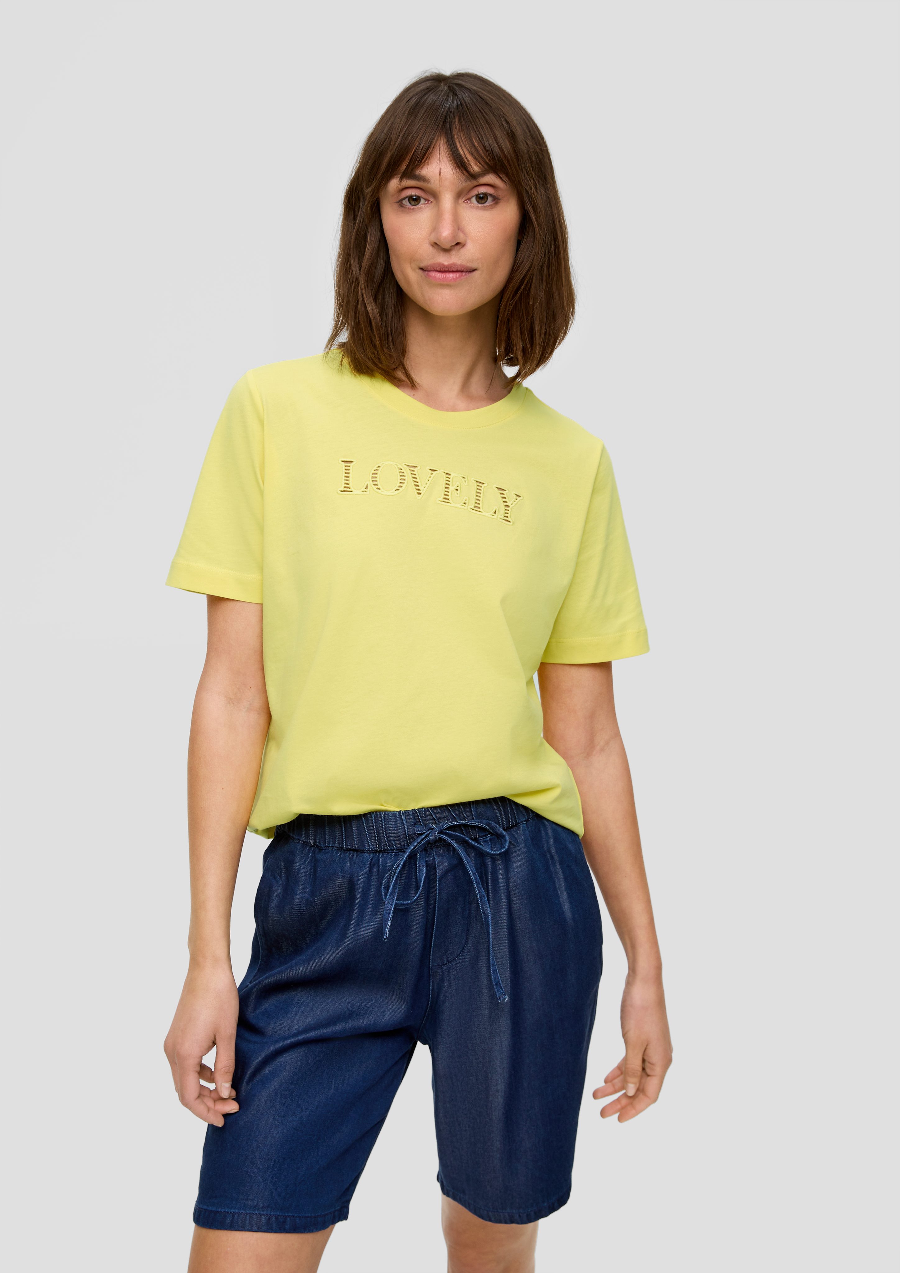 s.Oliver Kurzarmshirt Relaxed Fit-Shirt mit Schriftprint günstig online kaufen