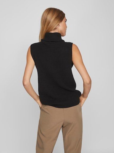 Vila Pullunder VIRIL HALF ZIPPER Black VEST - KNIT NOOS