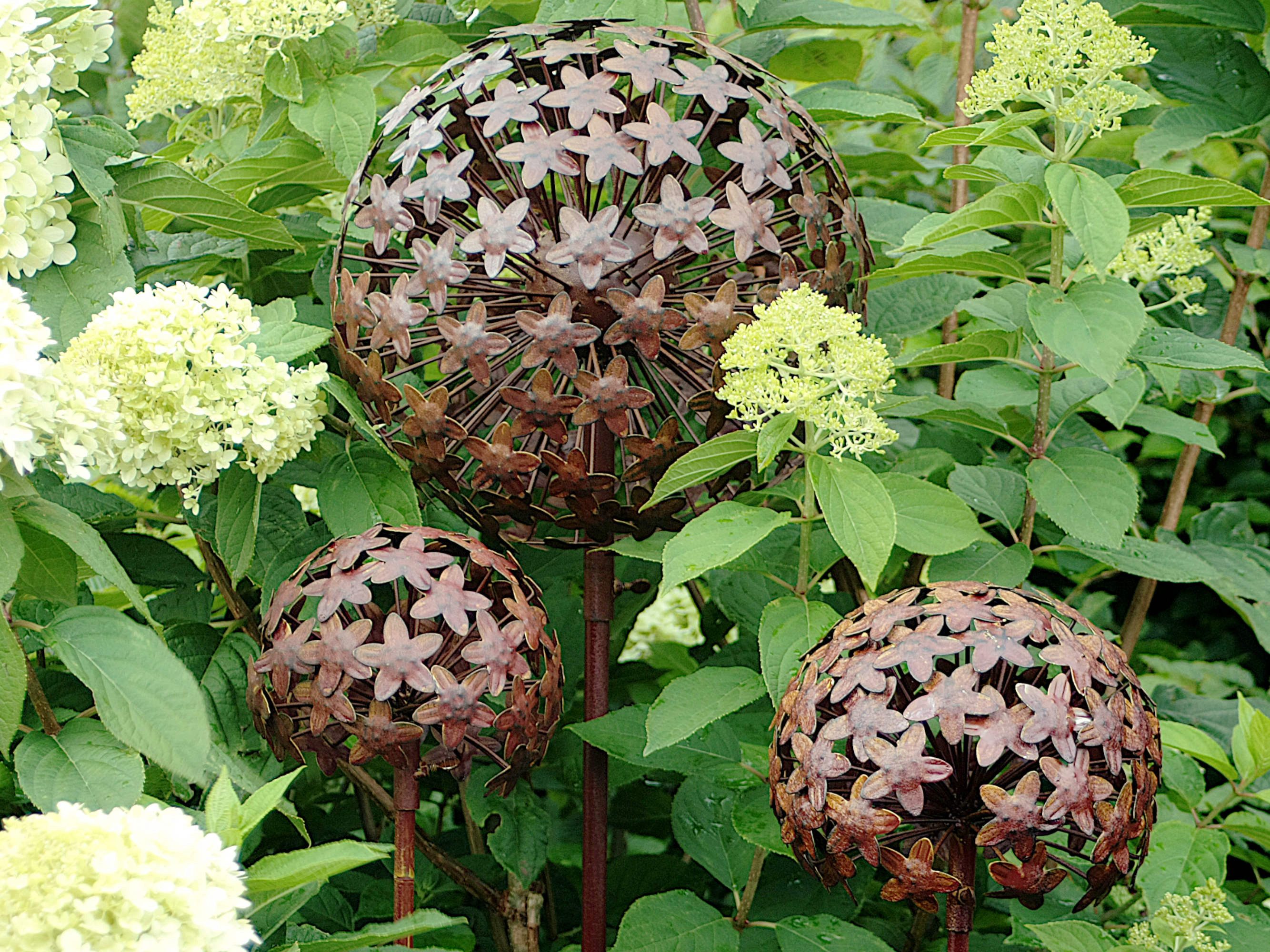 Paulslandhaus Gartenstecker Pflanzstecker Allium 3 Größen Rost Beetstecker Gartenstecker