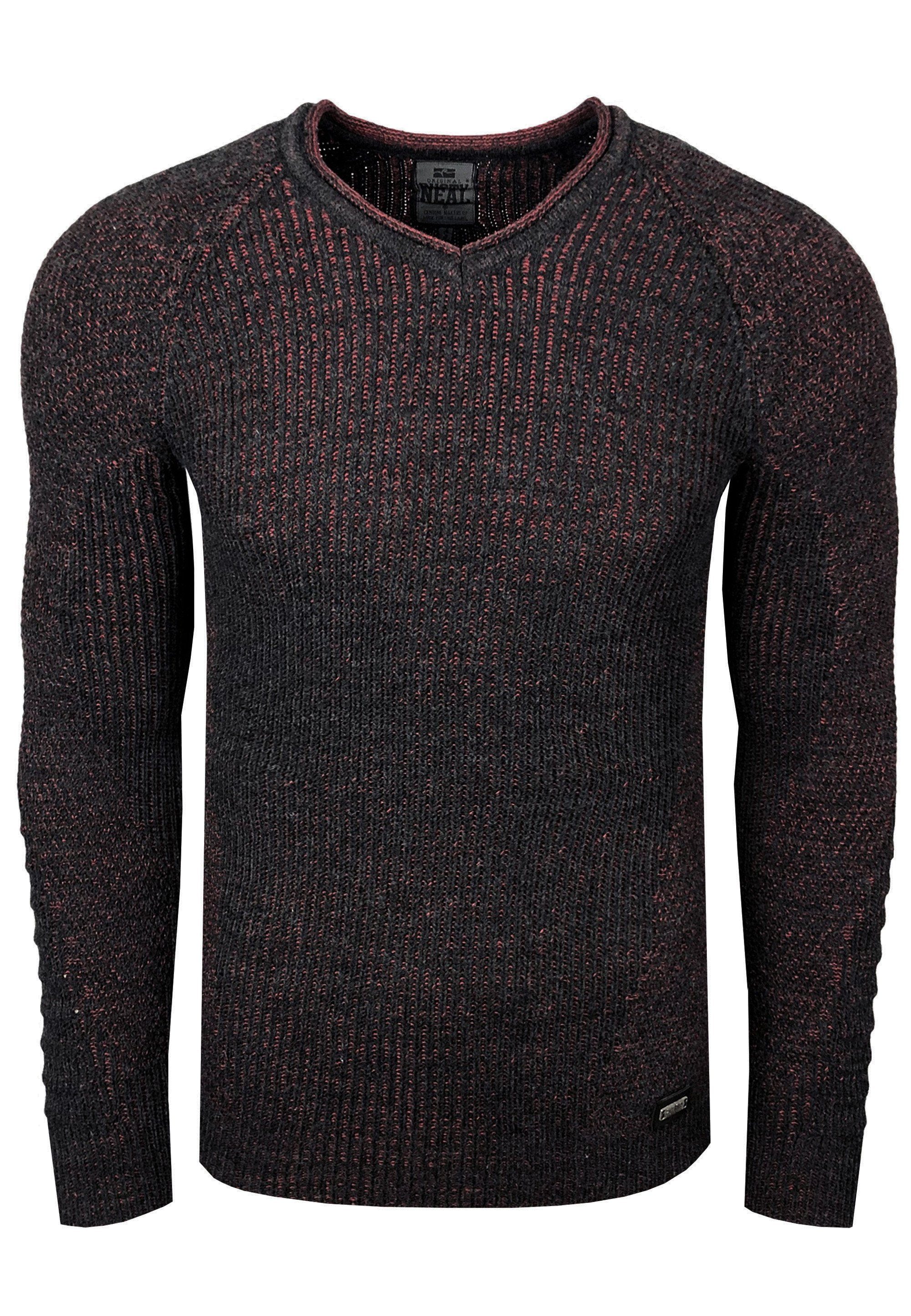 ausgefallenem mit Neal Strickmuster Strickpullover Rusty anthrazit