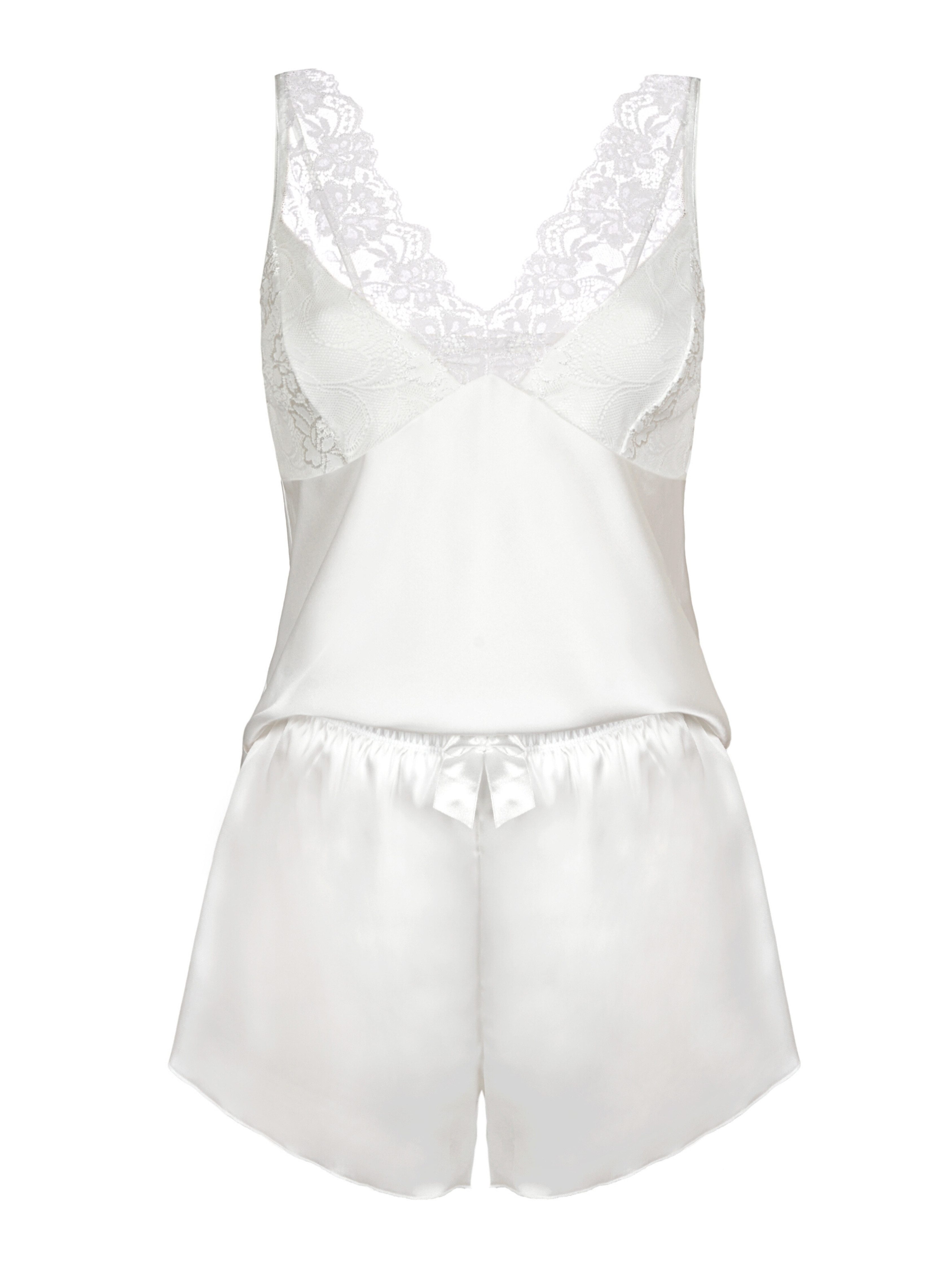 Donna Shorty mit Spitzendetails (2 tlg) aus edlem Seidensatin-Stretch mit v günstig online kaufen