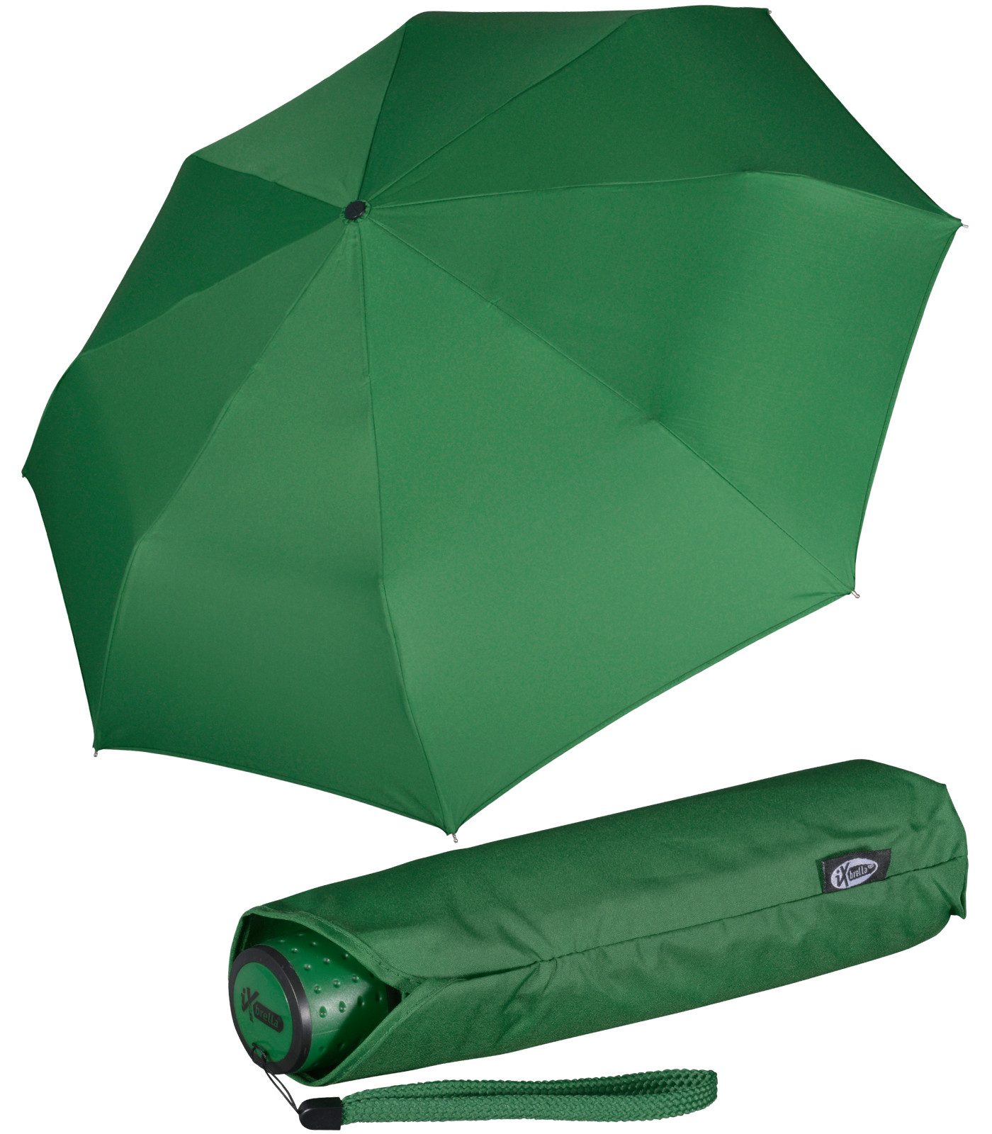 iX-brella Taschenregenschirm Mini Ultra Light - sehr leicht, mit großem Dach, manueller Öffnungsmechanismus, kräftige Farben