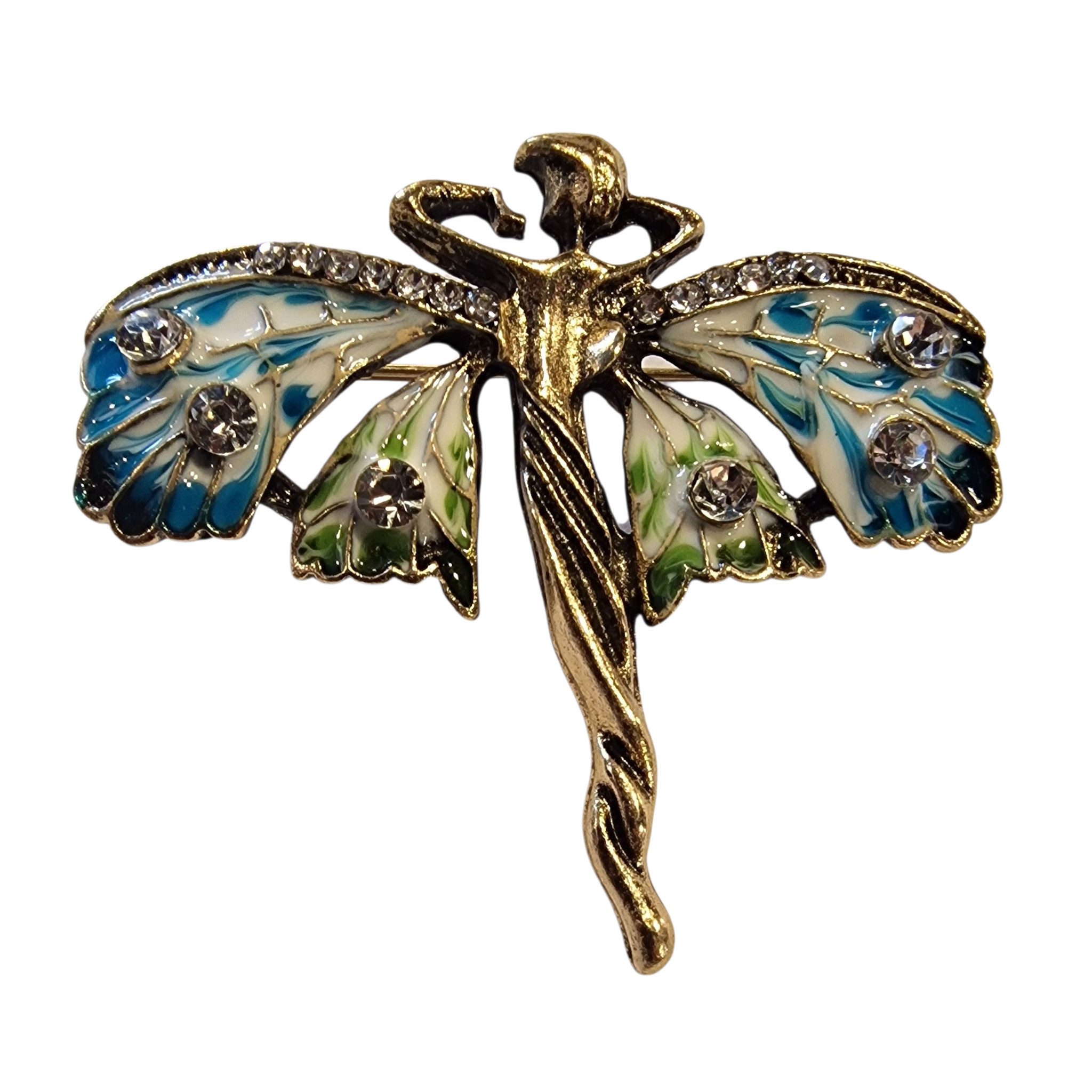 Dark-Desires Brosche Vintage Art Nouveau Stil Nymphe Brosche, Damen Brosche günstig online kaufen