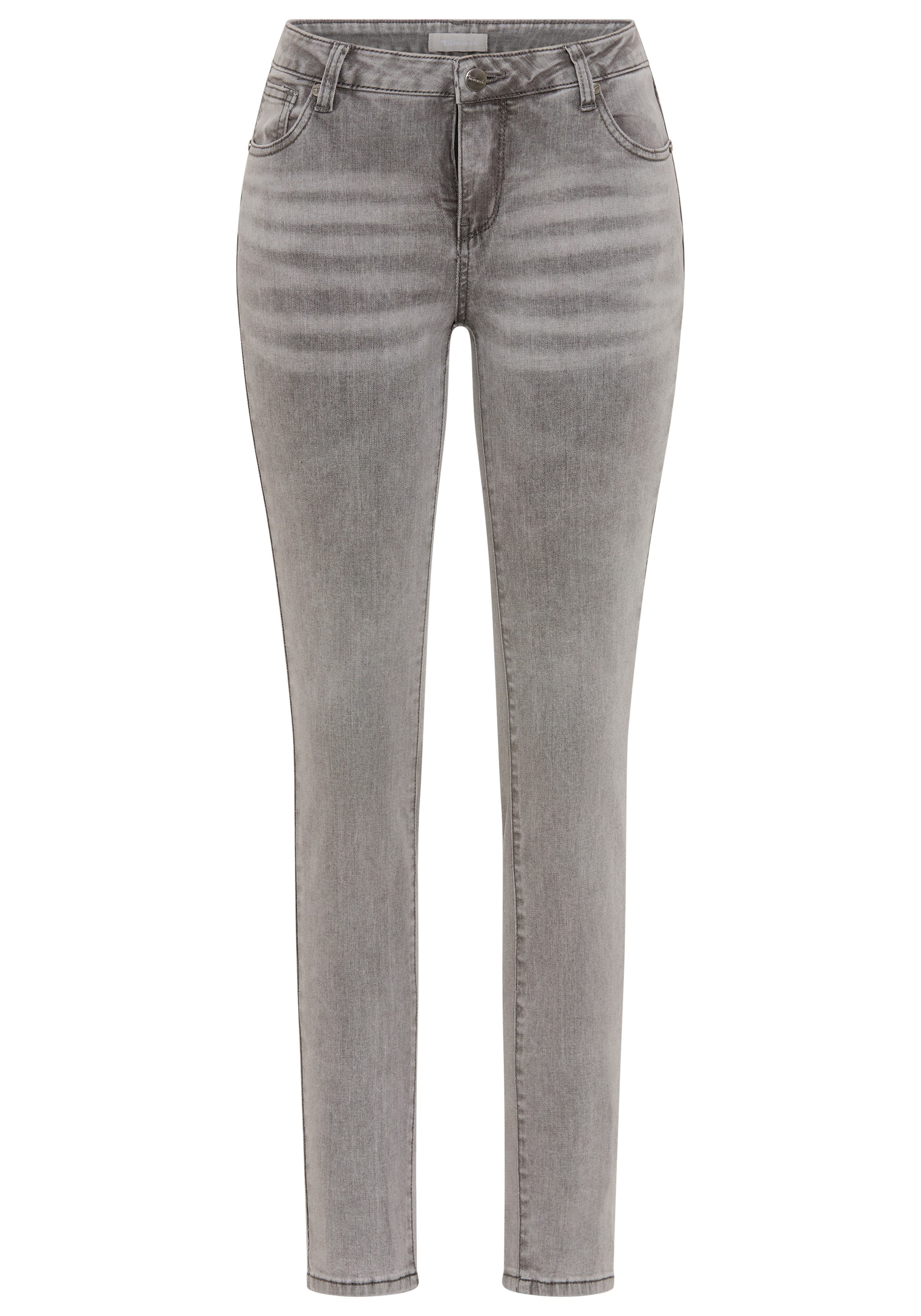 Tamaris Skinny-fit-Jeans schmale Beinweite, mit Gürtelschlaufenbund, mit Metallreißverschluss. Reduzierter Preis € 52,99. Unverbindliche Preisempfehlung € 64,99