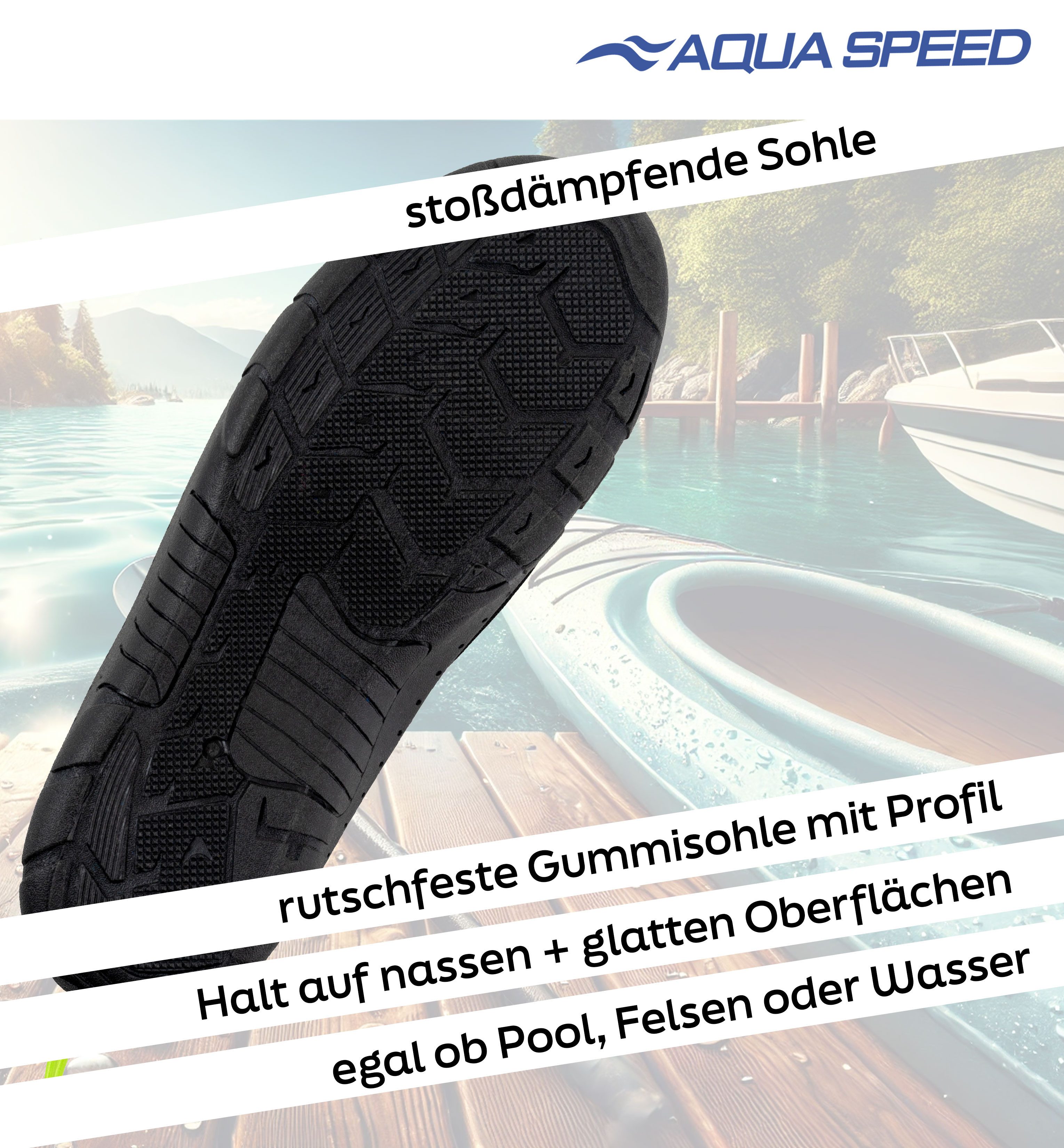 Aqua Speed Aquaschuhe Herren Gr. 42 – Robust, flexibel & schnelltrocknend Wasserschuh (Wasserfester Herrenschuh im Set – Flexibel & bequem) Perfekt für Natur &  – Bild 5 von 5
