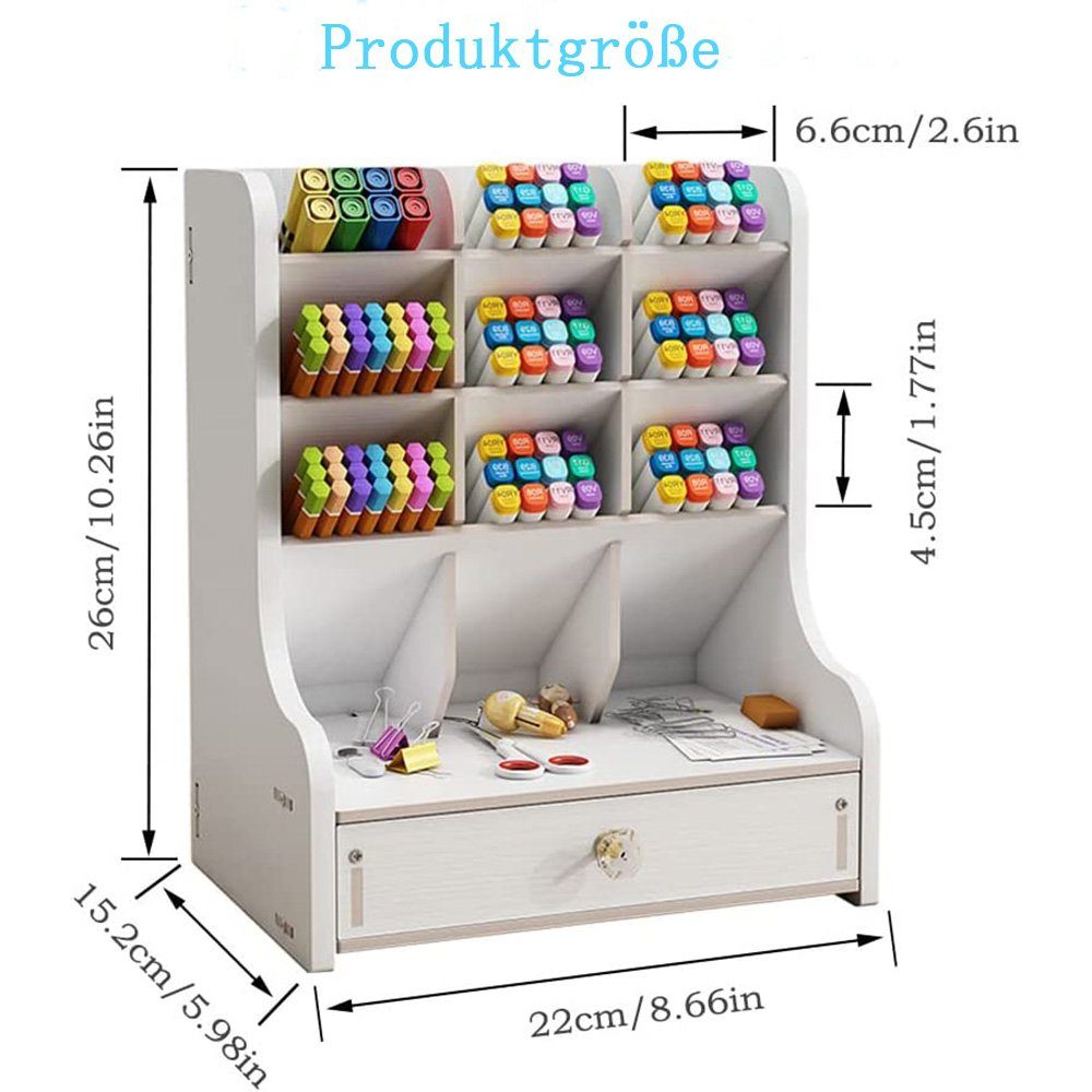 NUODWELL Regal-Schreibtisch Schreibtisch Organizer mit Schublade Holz Schre günstig online kaufen