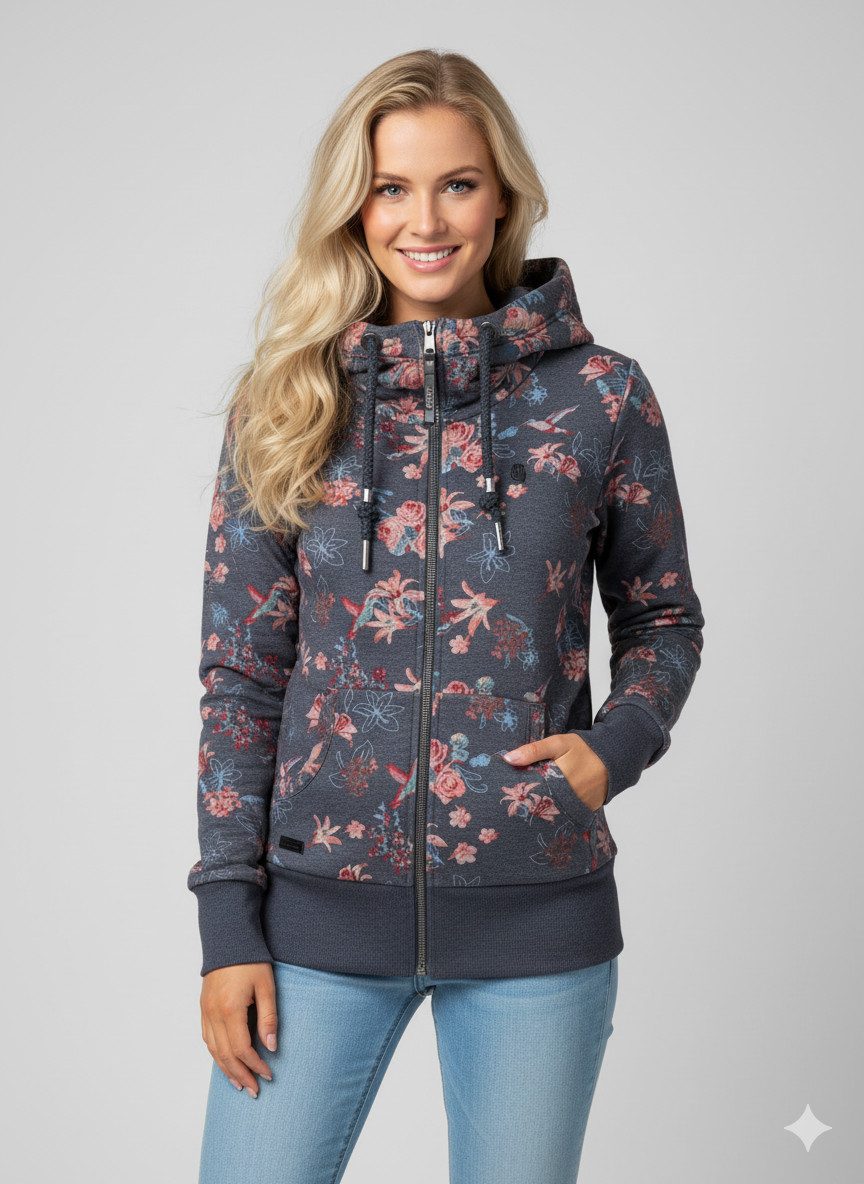 Ragwear Sweatjacke NESKA ZIP FLOWERS O günstig online kaufen