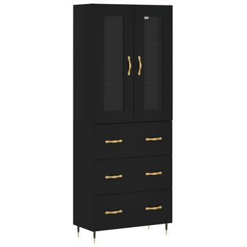 vidaXL Anrichte Highboard Schwarz 69,5x34x180 cm Holzwerkstoff Glas Vitrine