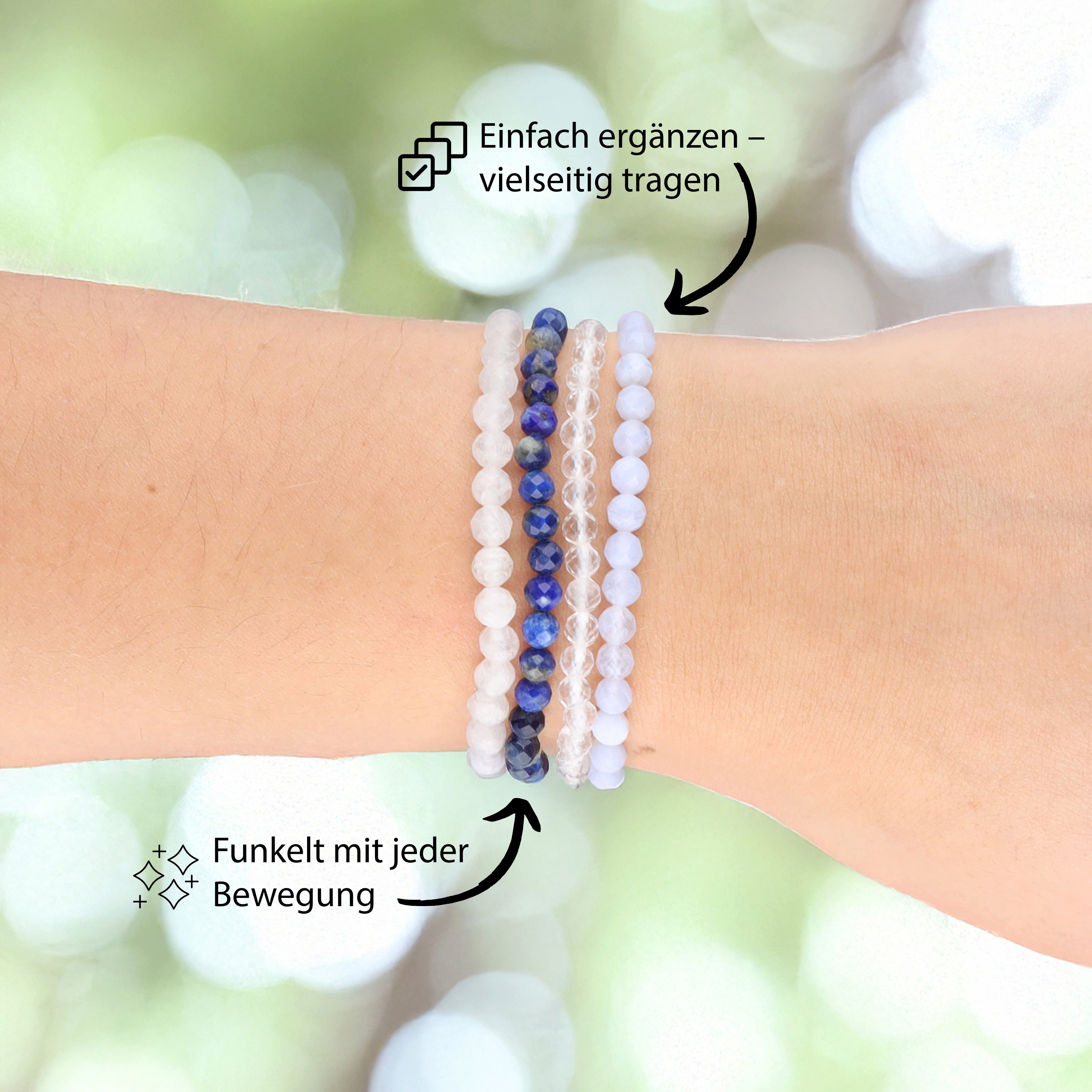 Lebensquelle Plus Armband Bergkristall, facettiertes Armband, 4 mm – Bild 3 von 5