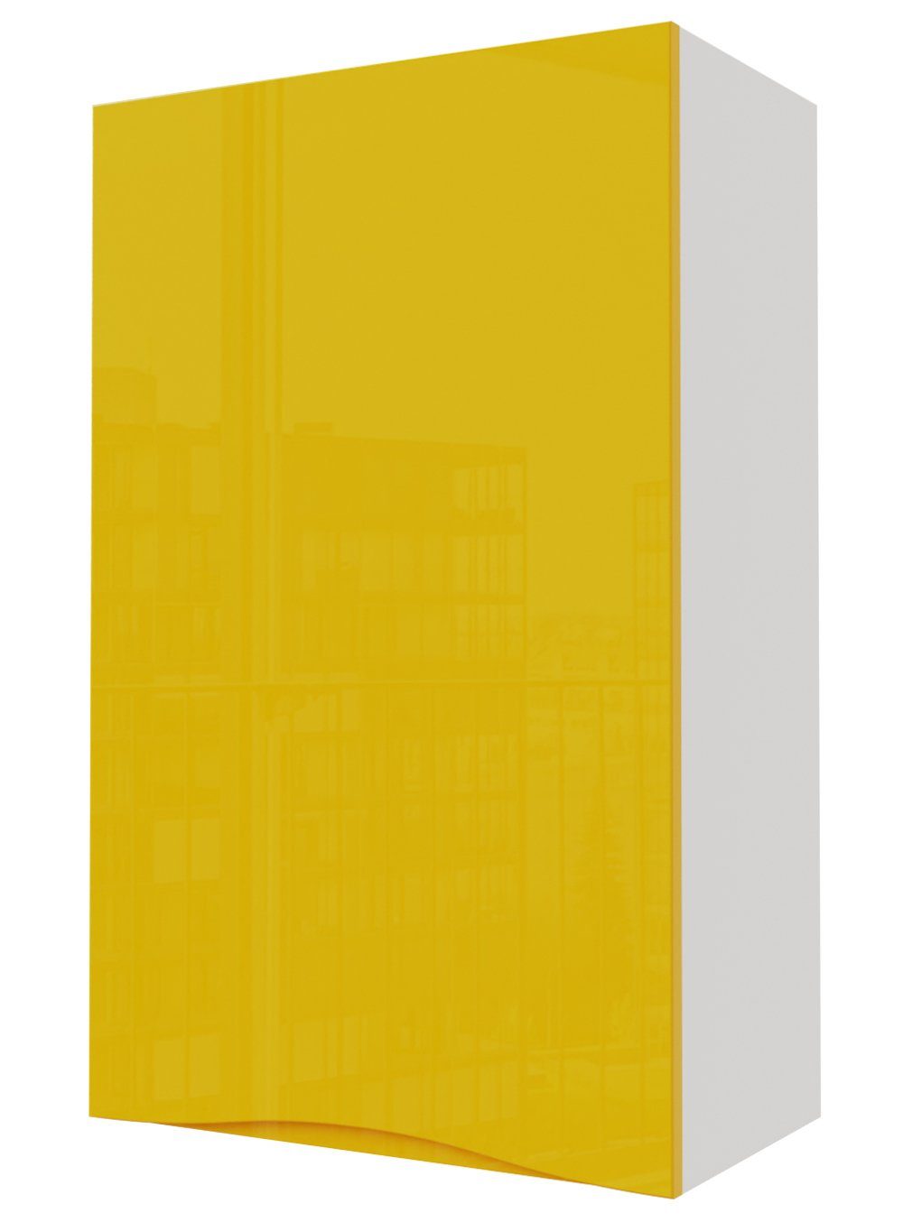 Feldmann-Wohnen Klapphängeschrank Napoli (Napoli) 60cm Front-, Korpusfarbe & Ausführung wählbar grifflos 1-türig RAL 1021 rapsgelb Hochglanz