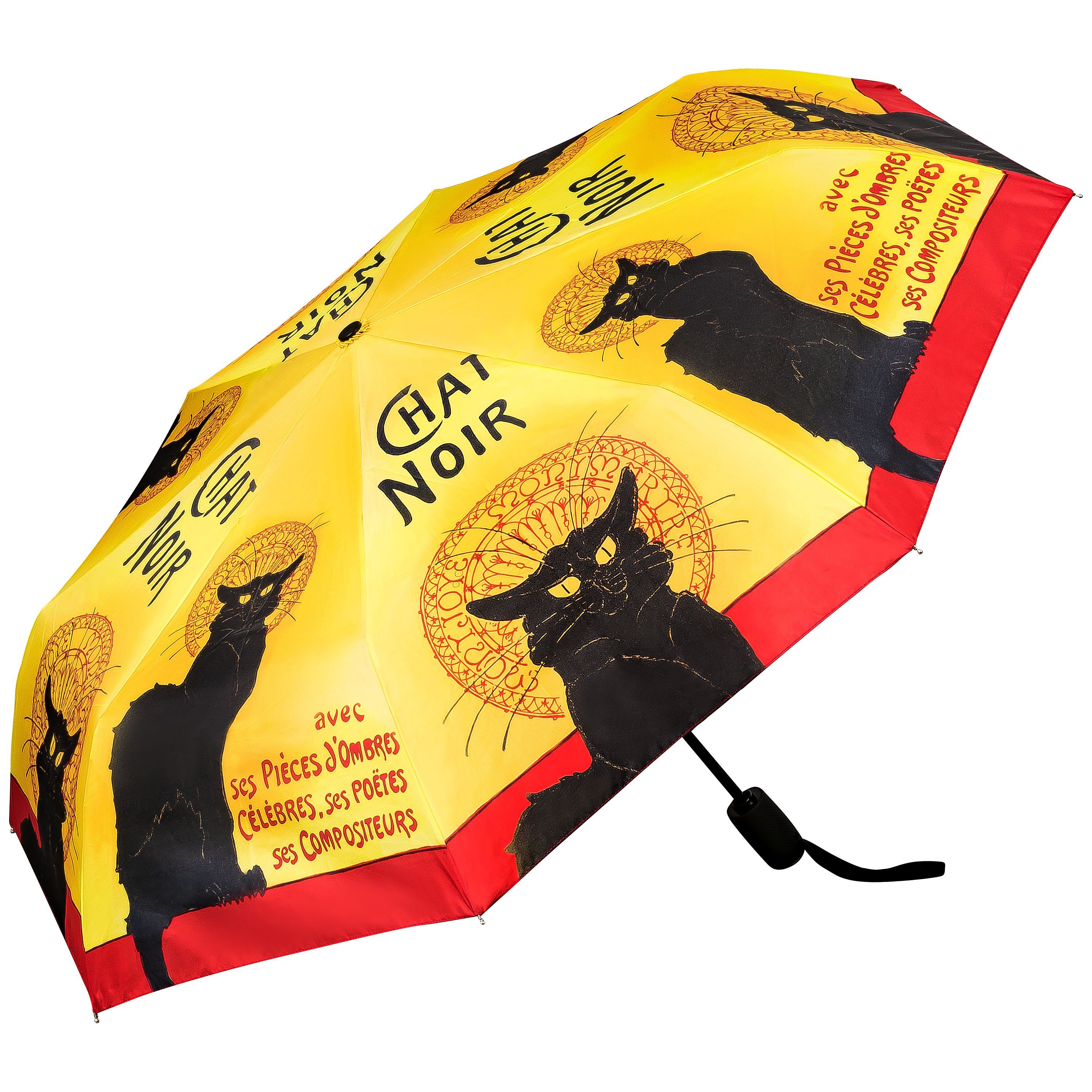 von Lilienfeld Taschenregenschirm Motivschirm Chat Noir Leicht Stabil Kunst Katze